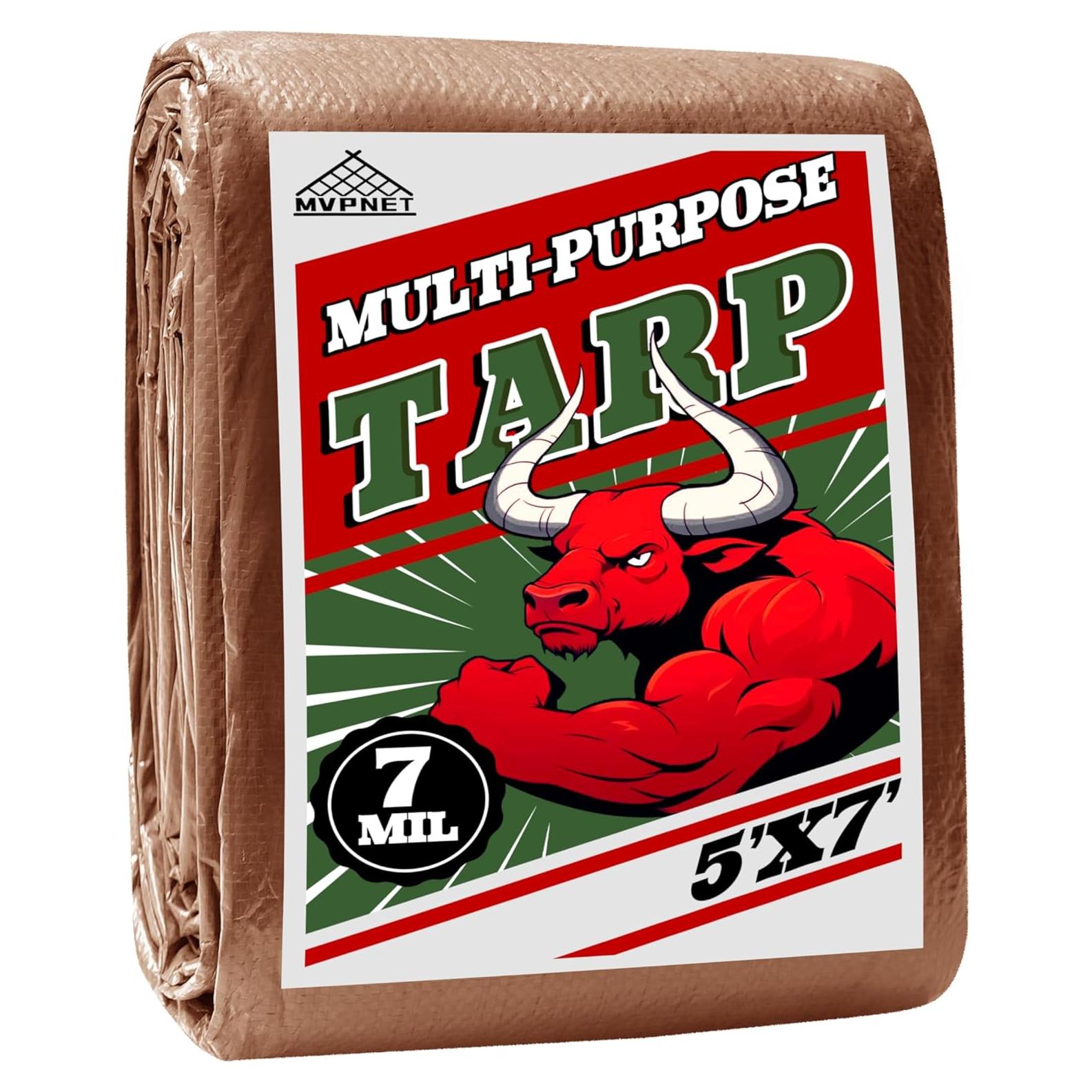 Lona Impermeable MVPNET 1.52x2.13m Verde/Marrón 7mil