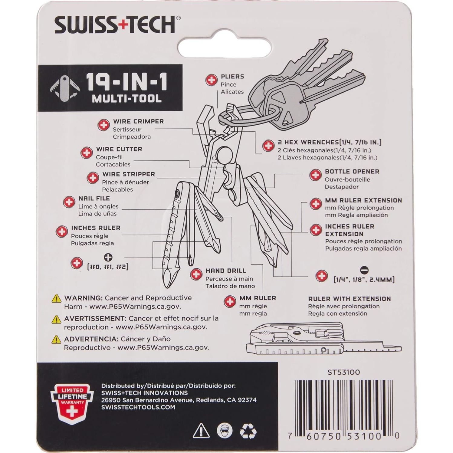 Herramienta Multiuso Swiss+Tech ST53100 19-en-1 Acero Inoxidable