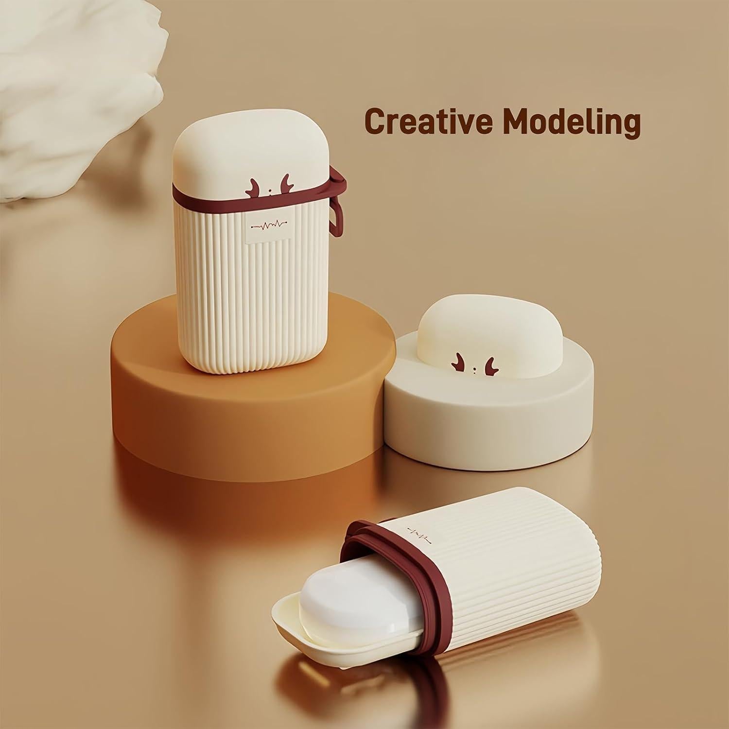 Estuche de Jabón de Viaje JMXINHANG Beige a Prueba de Fugas