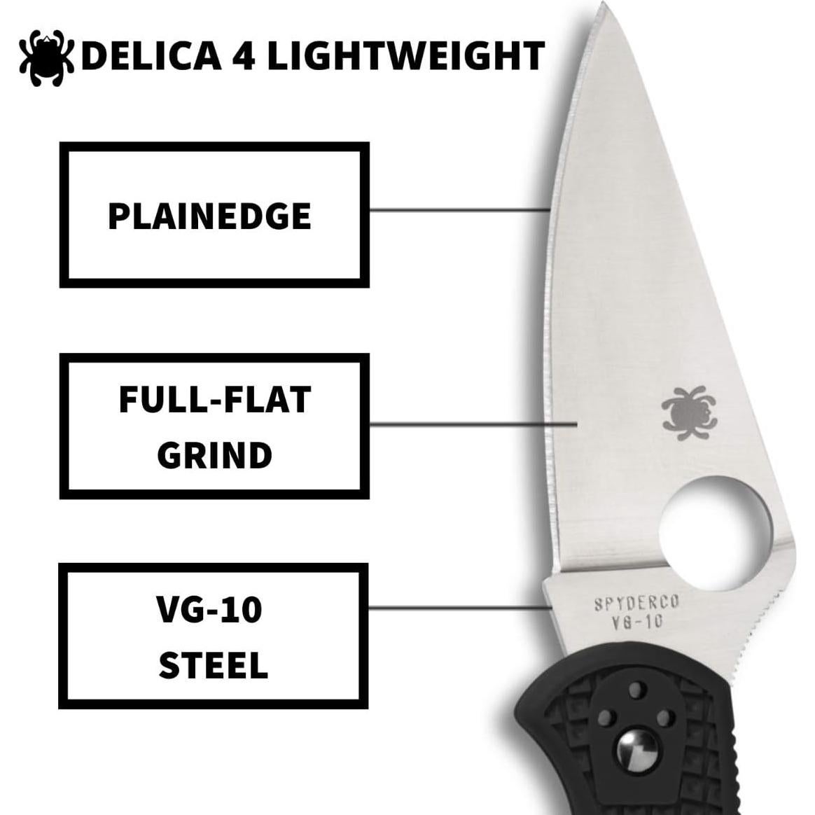 Cuchillo Plegable Spyderco Delica 4 Ligero 18.1 cm Hoja Acero 7.6 cm