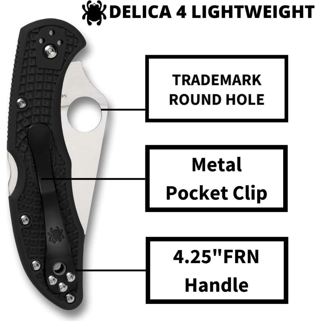 Cuchillo Plegable Spyderco Delica 4 Ligero 18.1 cm Hoja Acero 7.6 cm