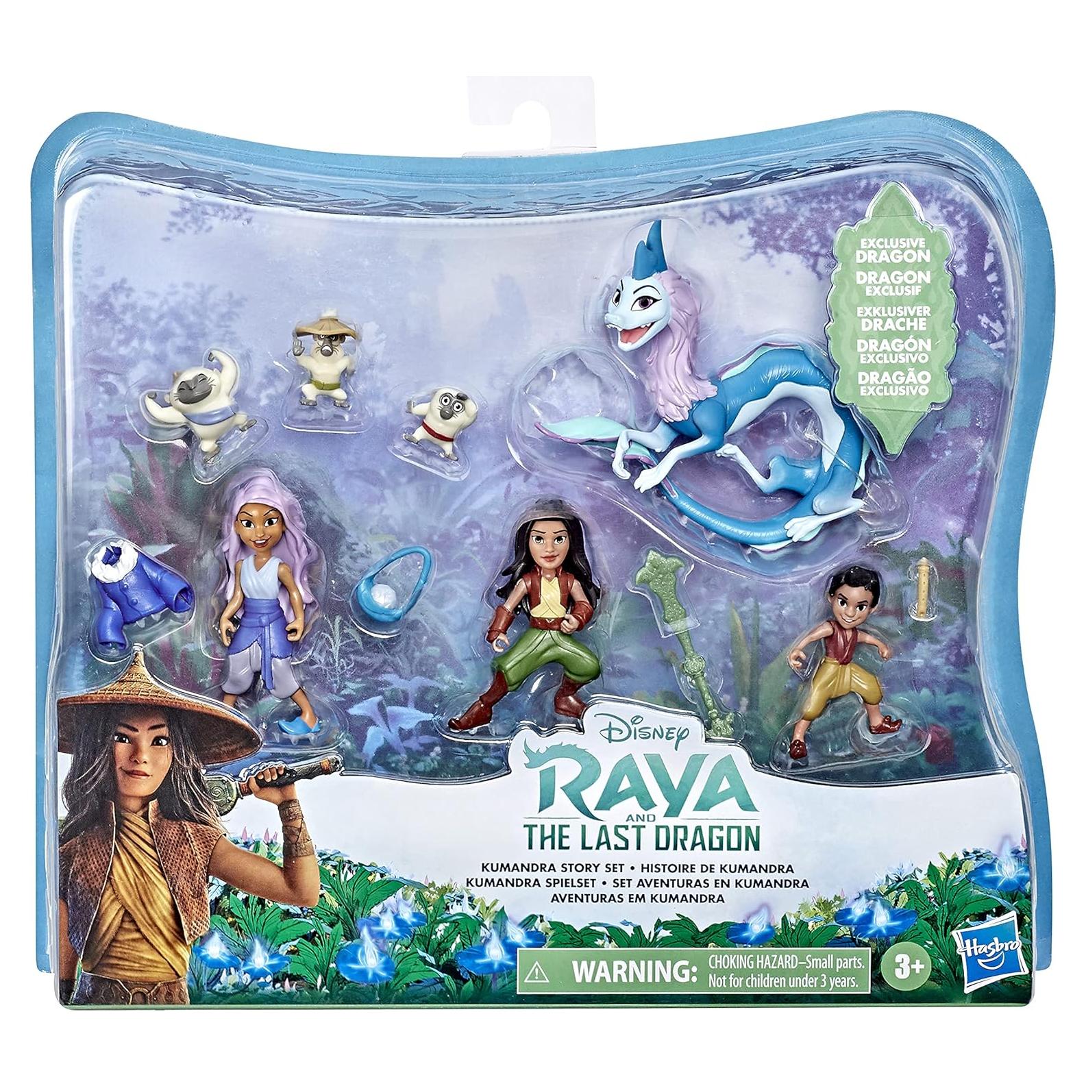 Disney Princess Hasbro Raya and The Last Dragon Kumandra Story Set,7 Dolls and Doll Accessories,Raya,Sisu Human,Ongis,Boun,and Sisu,Toy for Kids