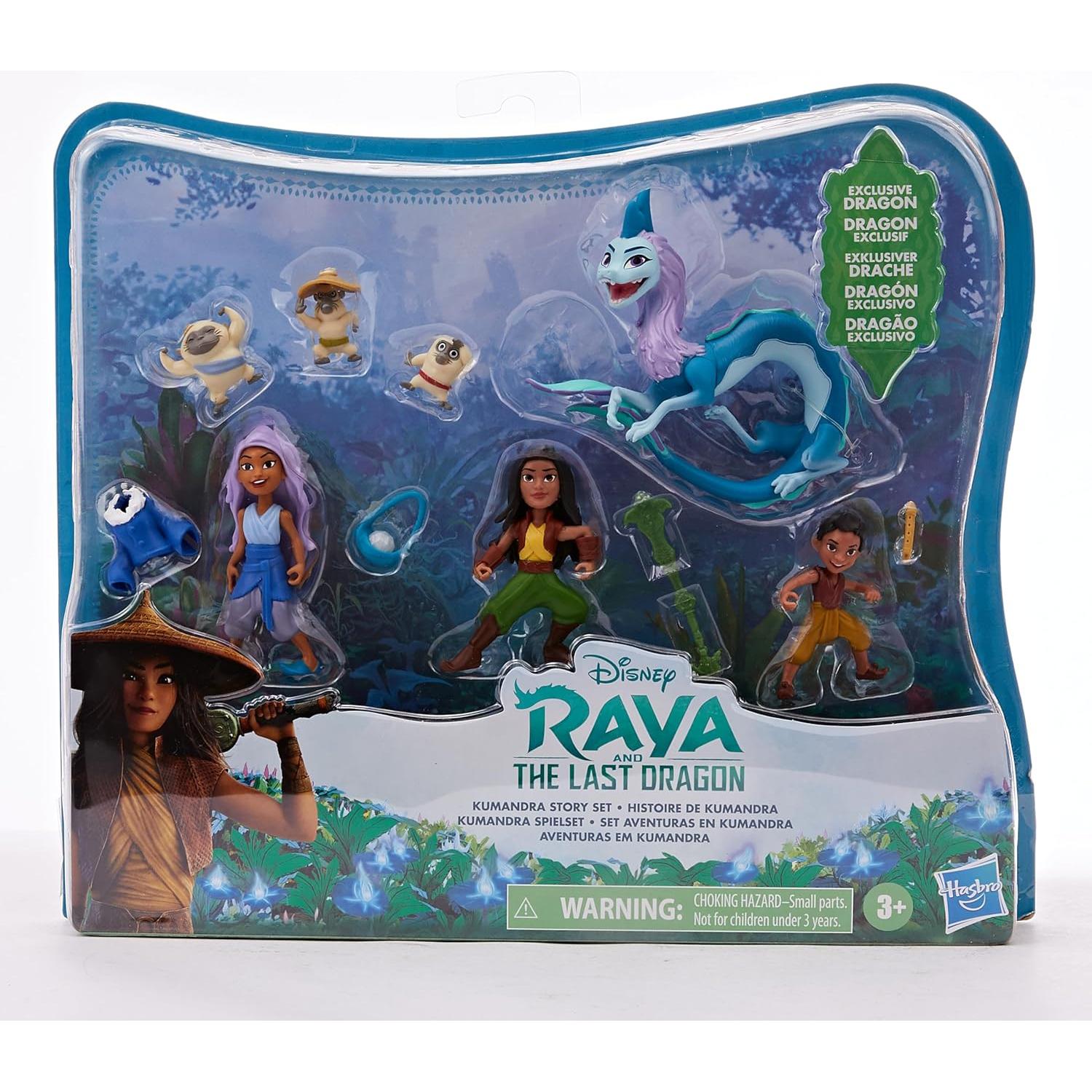 Disney Princess Hasbro Raya and The Last Dragon Kumandra Story Set,7 Dolls and Doll Accessories,Raya,Sisu Human,Ongis,Boun,and Sisu,Toy for Kids