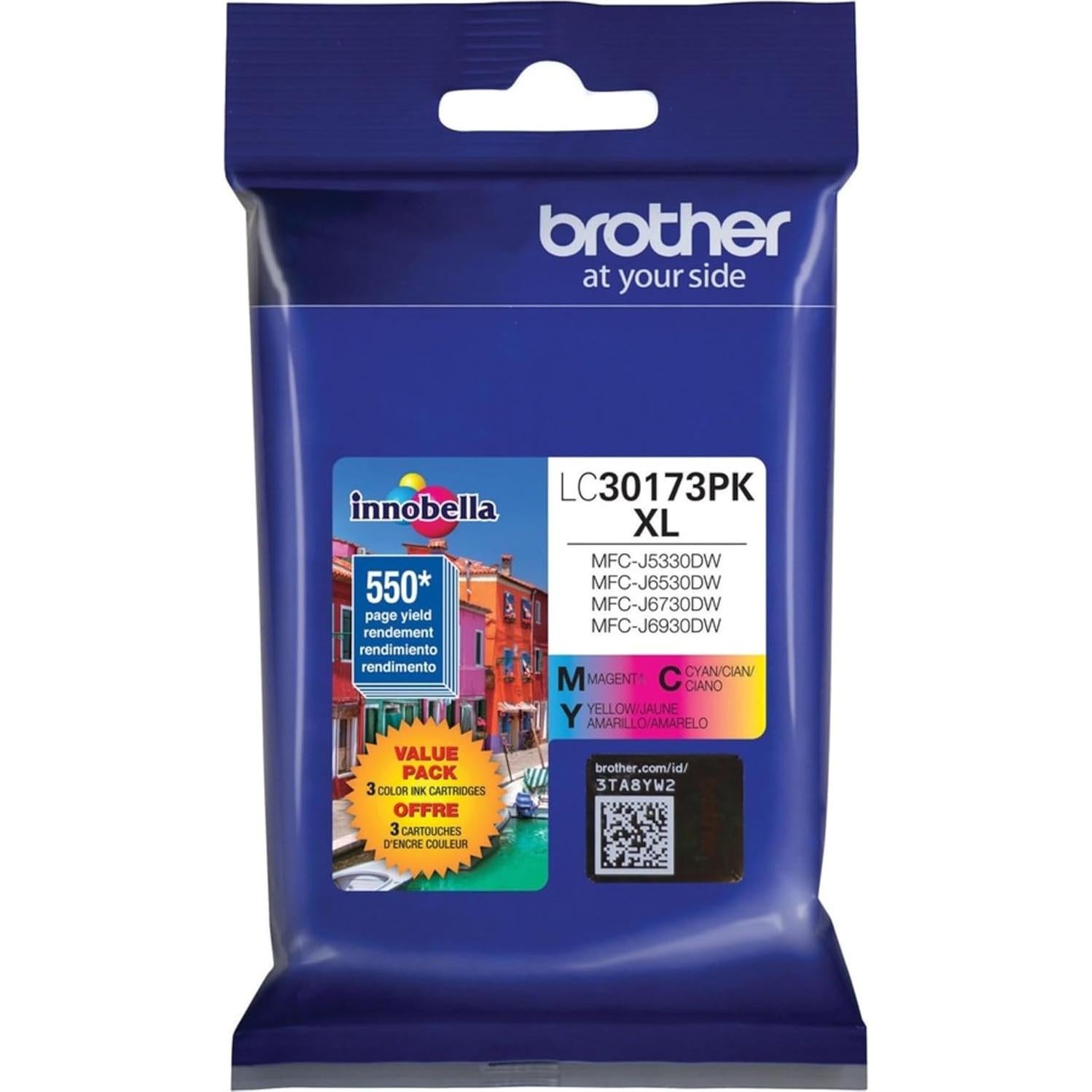 Cartuchos de tinta Brother LC30173PK XL - Cian, Magenta, Amarillo
