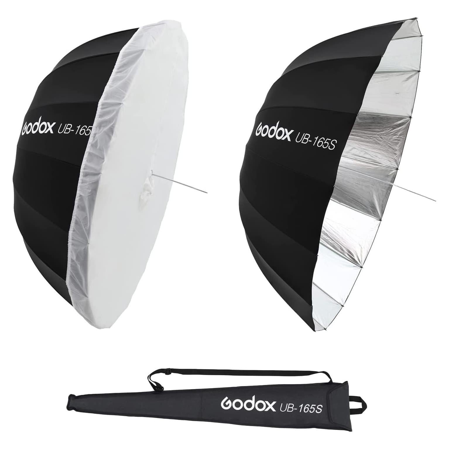 Paraguas Reflectante Godox 165cm Plateado con Difusor