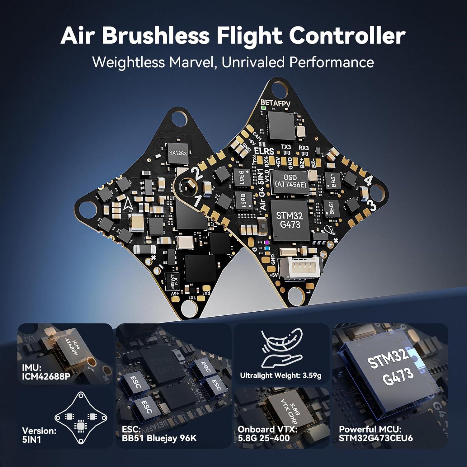 Drone BETAFPV Air75 75mm Brushless FPV 720p 450mAh