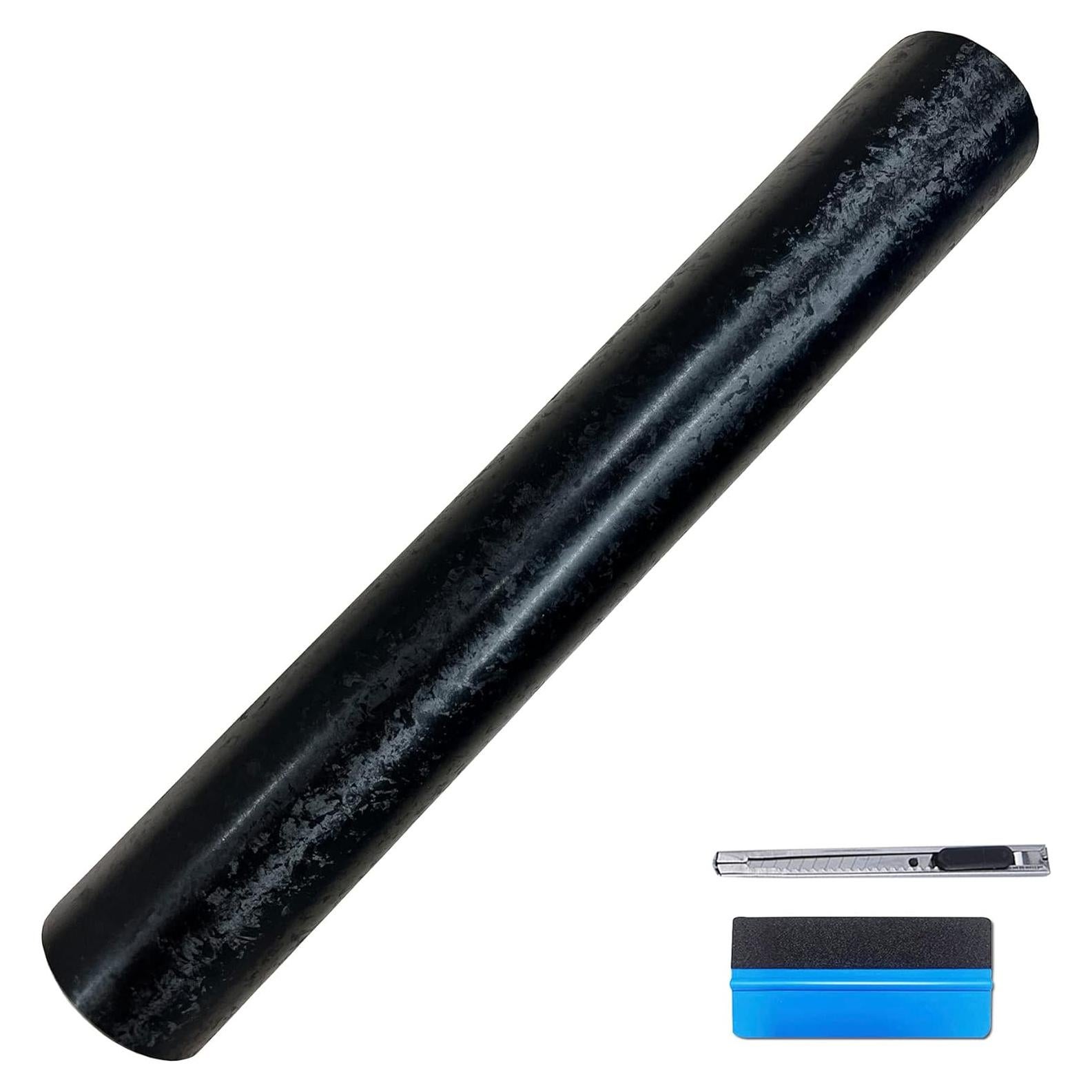 Vinilo de Fibra de Carbono Forjada LZLRUN 0.30m x 1.07m Negro