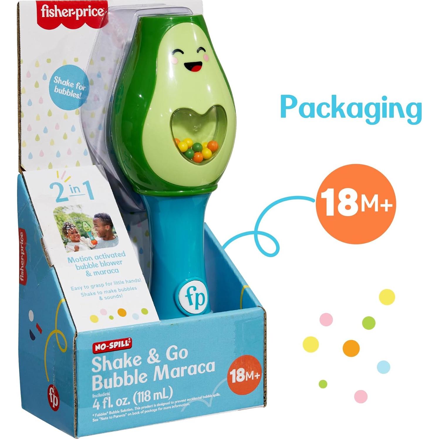Maraca de Burbujas Fisher-Price Shake and Go 2 en 1 para Niños