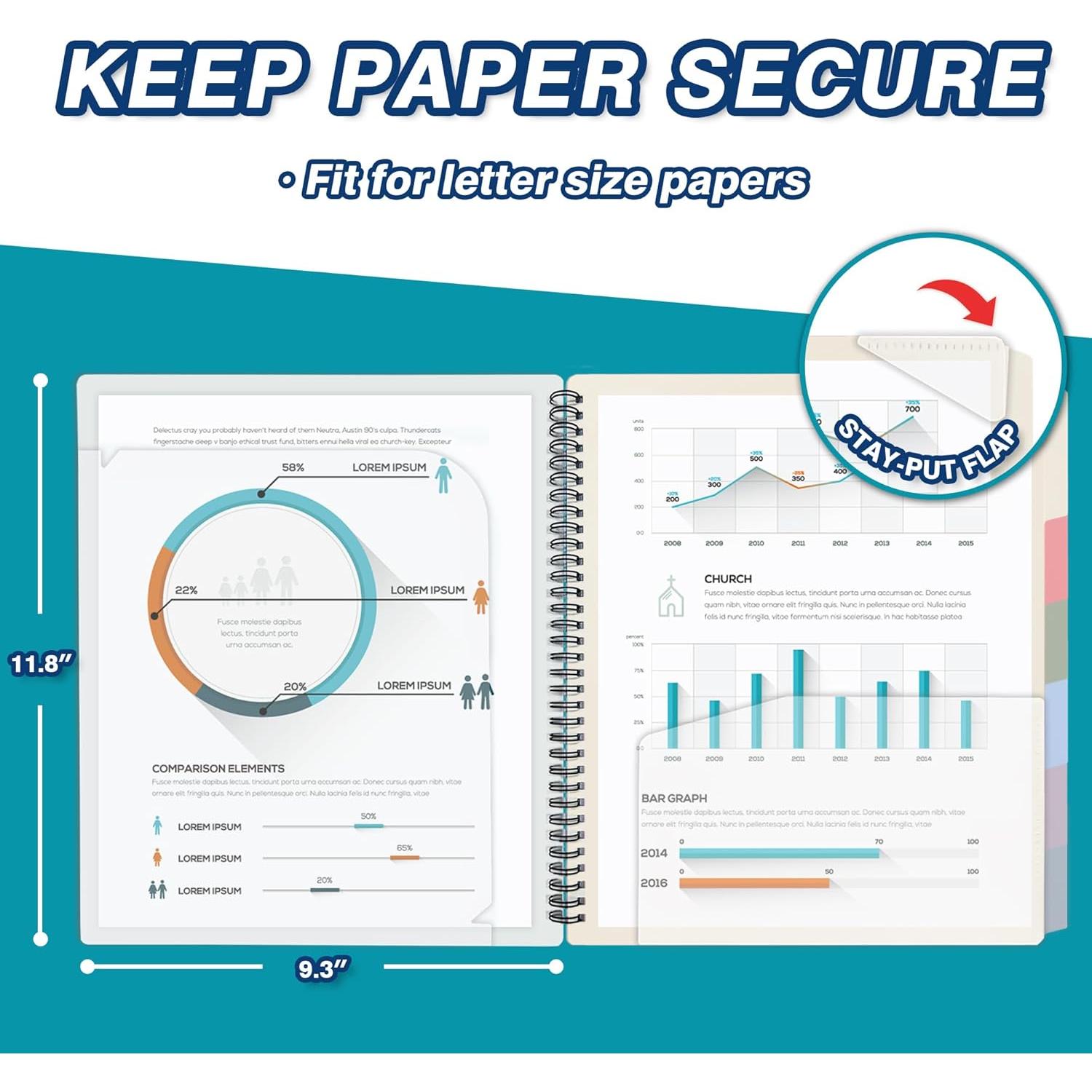 Carpeta Organizadora H4D de Polipropileno Color Morandi 12 Bolsillos