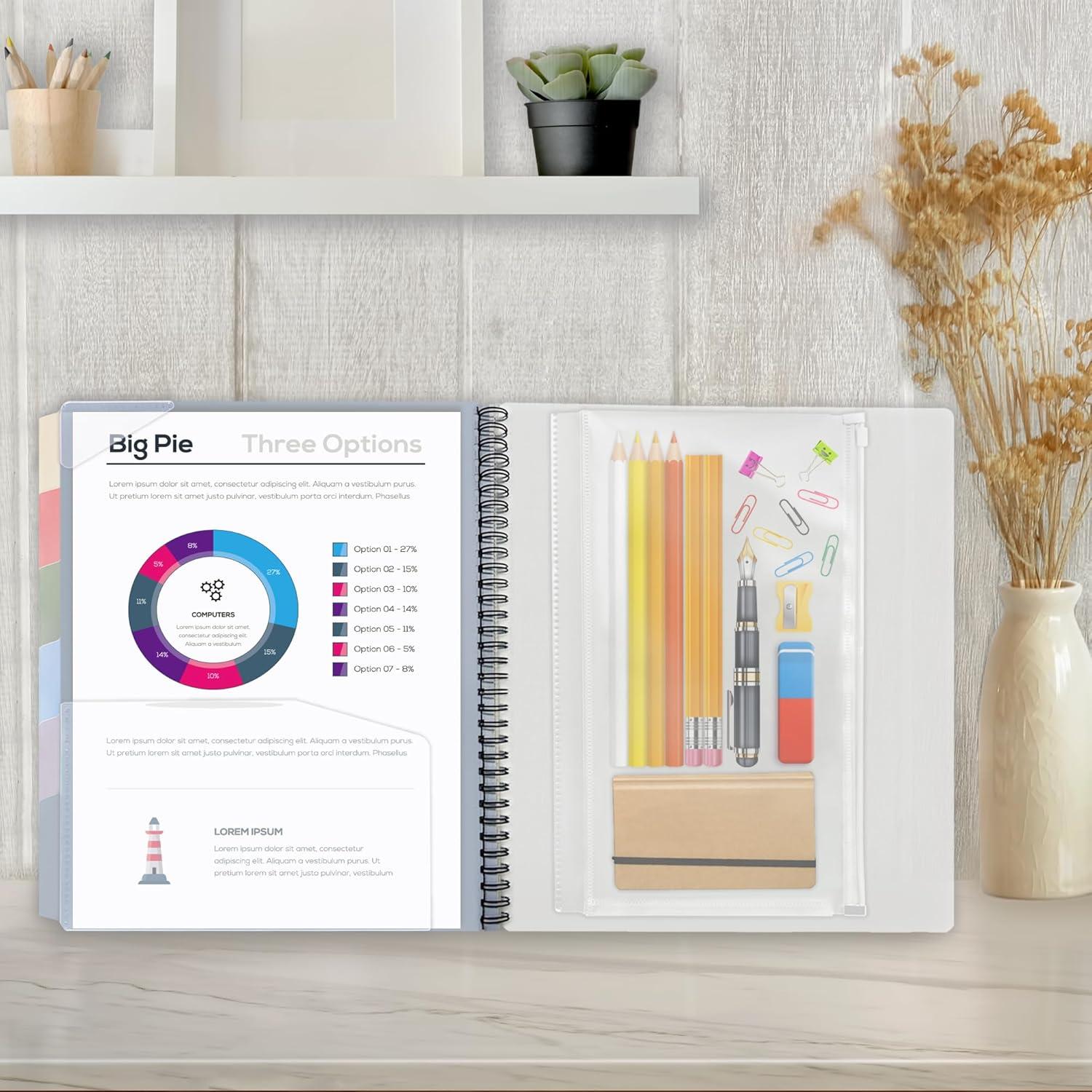 Carpeta Organizadora H4D de Polipropileno Color Morandi 12 Bolsillos