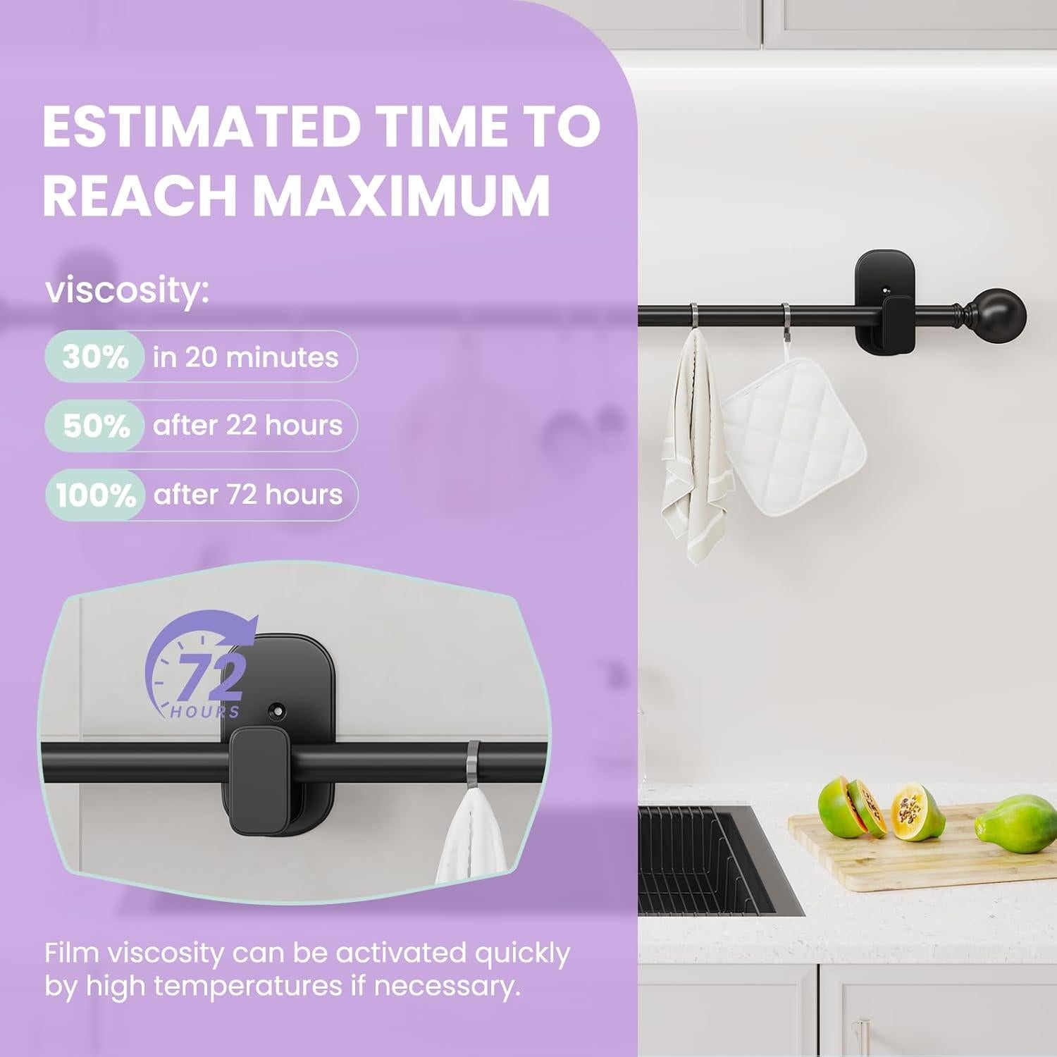 Soportes de Barra de Cortina Autoadhesivos TKZTKZ 2 Piezas 5/8"