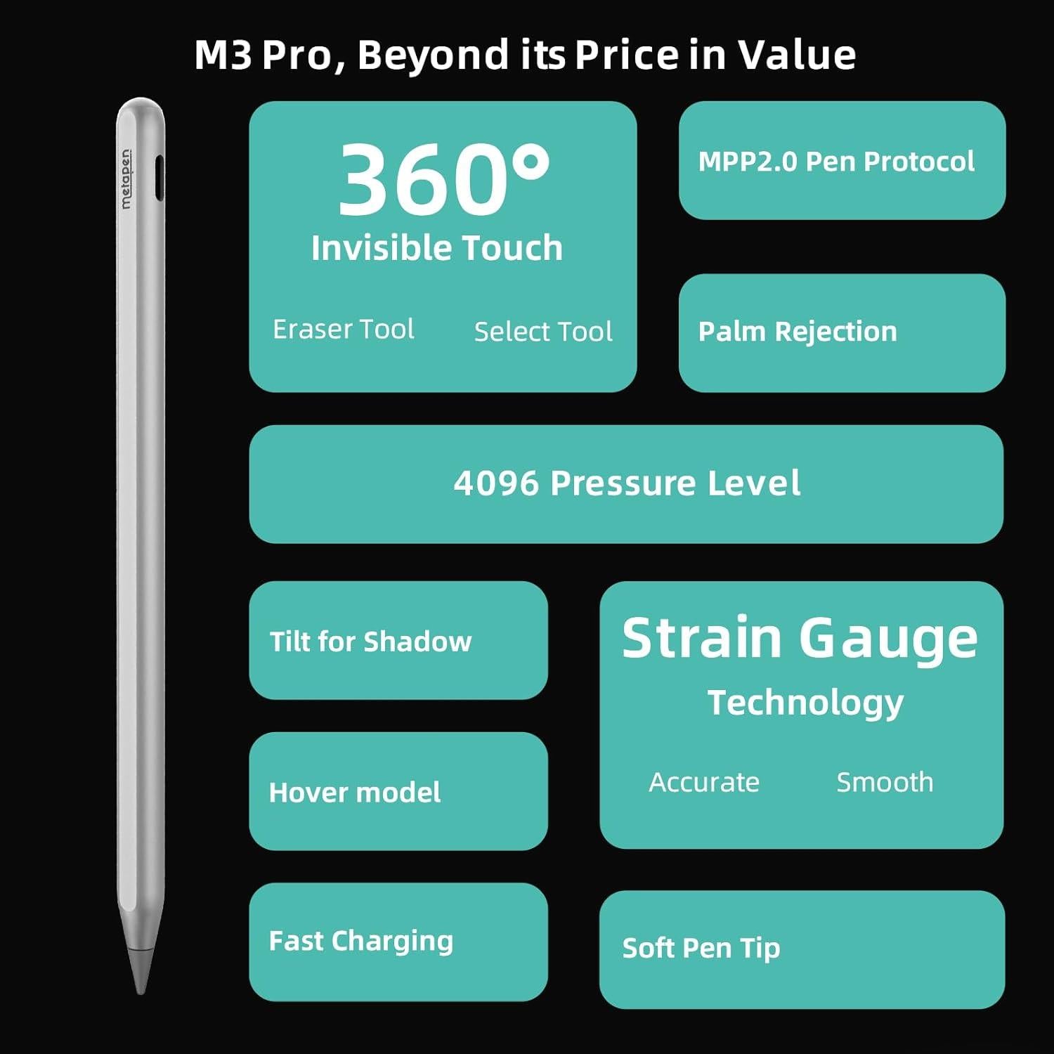 Metapen Stylus Pen M3 Pro para Surface - 4096 Niveles
