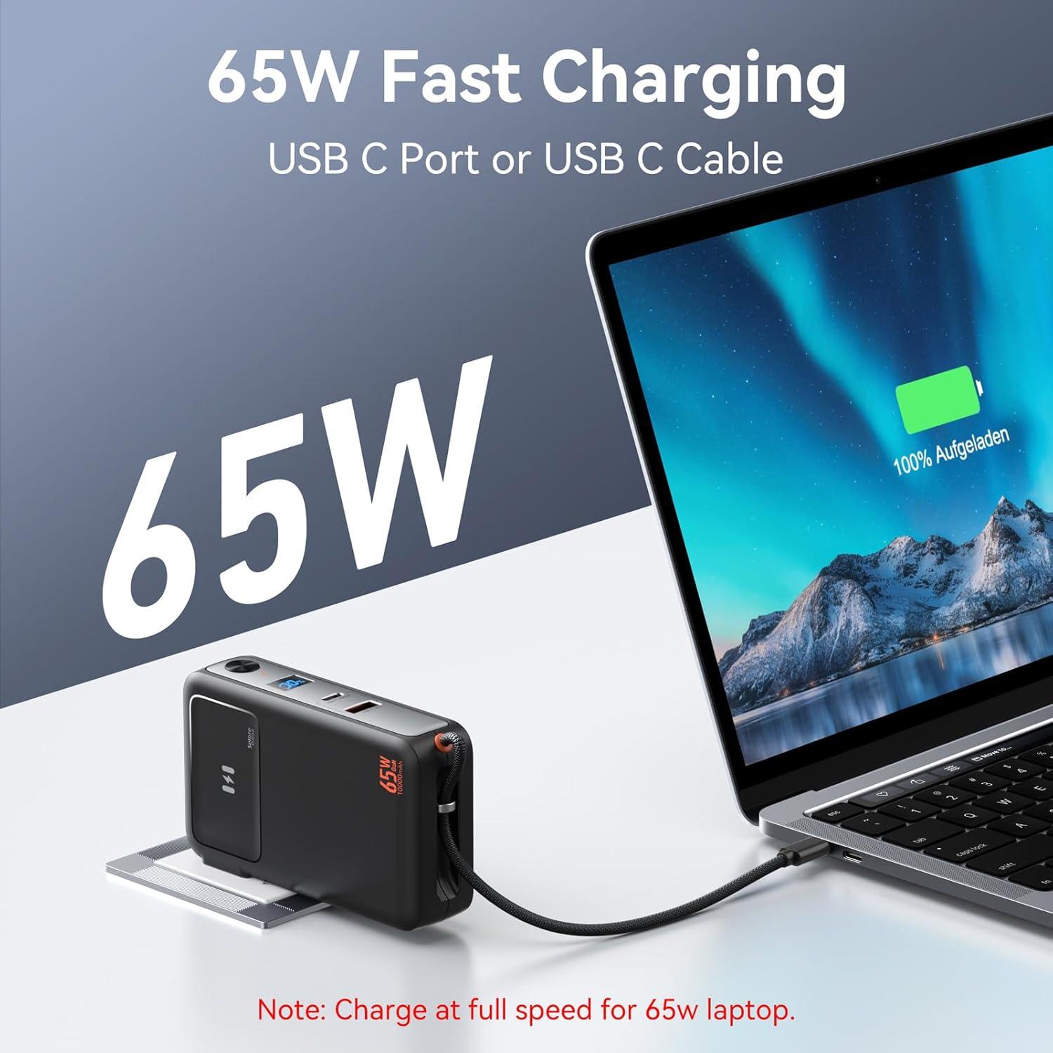 Cargador Portátil 65W + Batería Externa 10,000mAh C-Smartlink