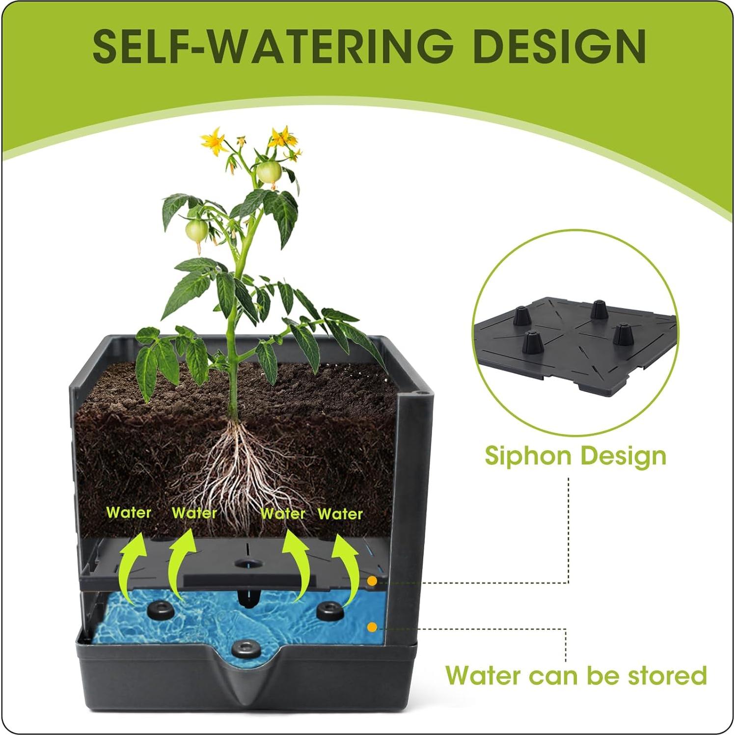 Huerto Elevado MQFORU 145 cm con Autorriego y Enrejado