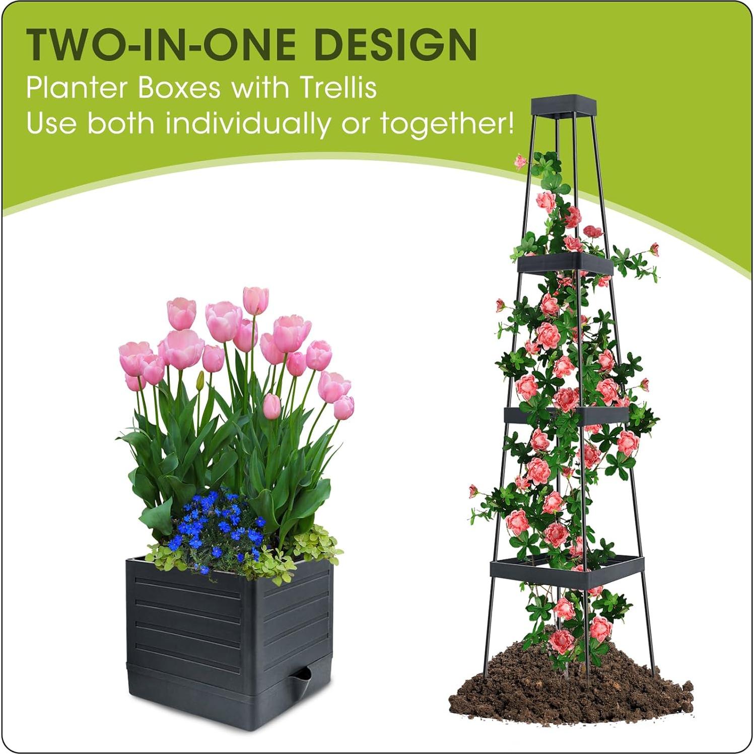 Huerto Elevado MQFORU 145 cm con Autorriego y Enrejado