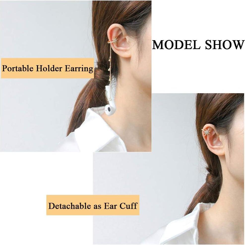 Pendientes Antipérdida AoedeJ para Auriculares Bluetooth Oro 14K