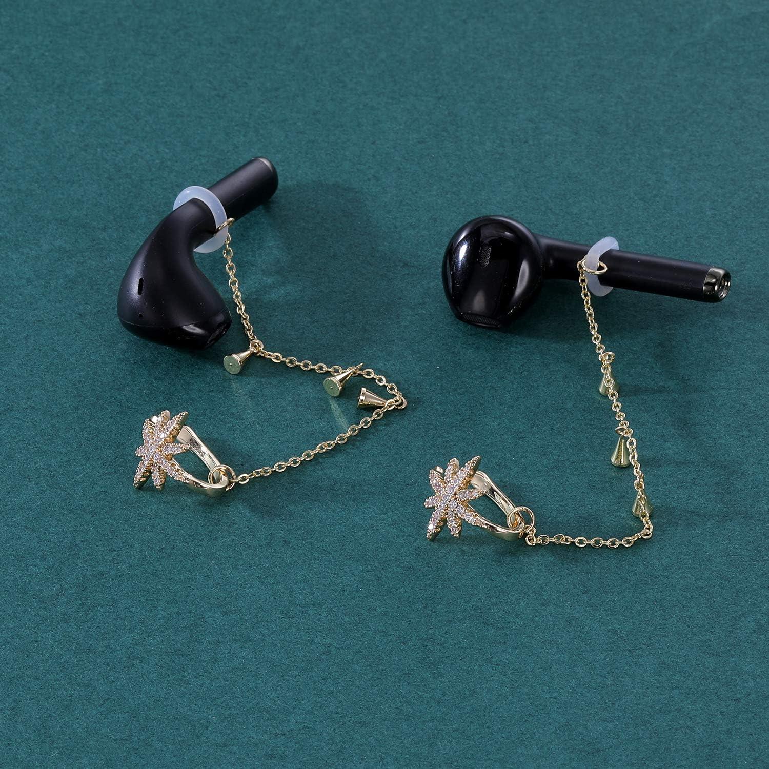 Pendientes Antipérdida AoedeJ para Auriculares Bluetooth Oro 14K