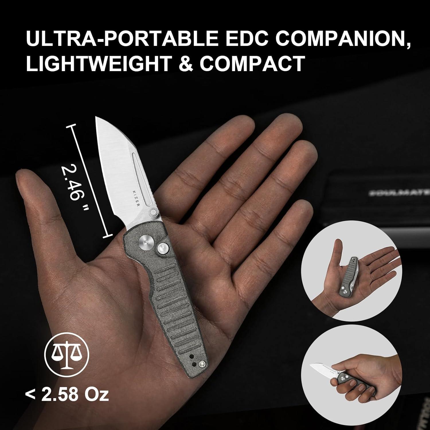 Cuchillo de bolsillo Kizer Parakeet EDC 6.25 cm Micarta