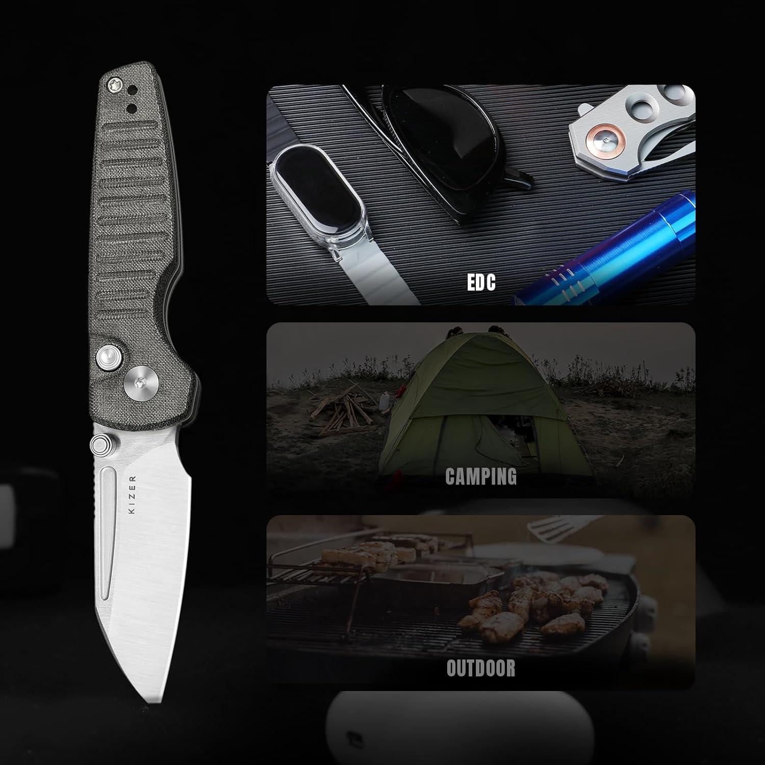 Cuchillo de bolsillo Kizer Parakeet EDC 6.25 cm Micarta