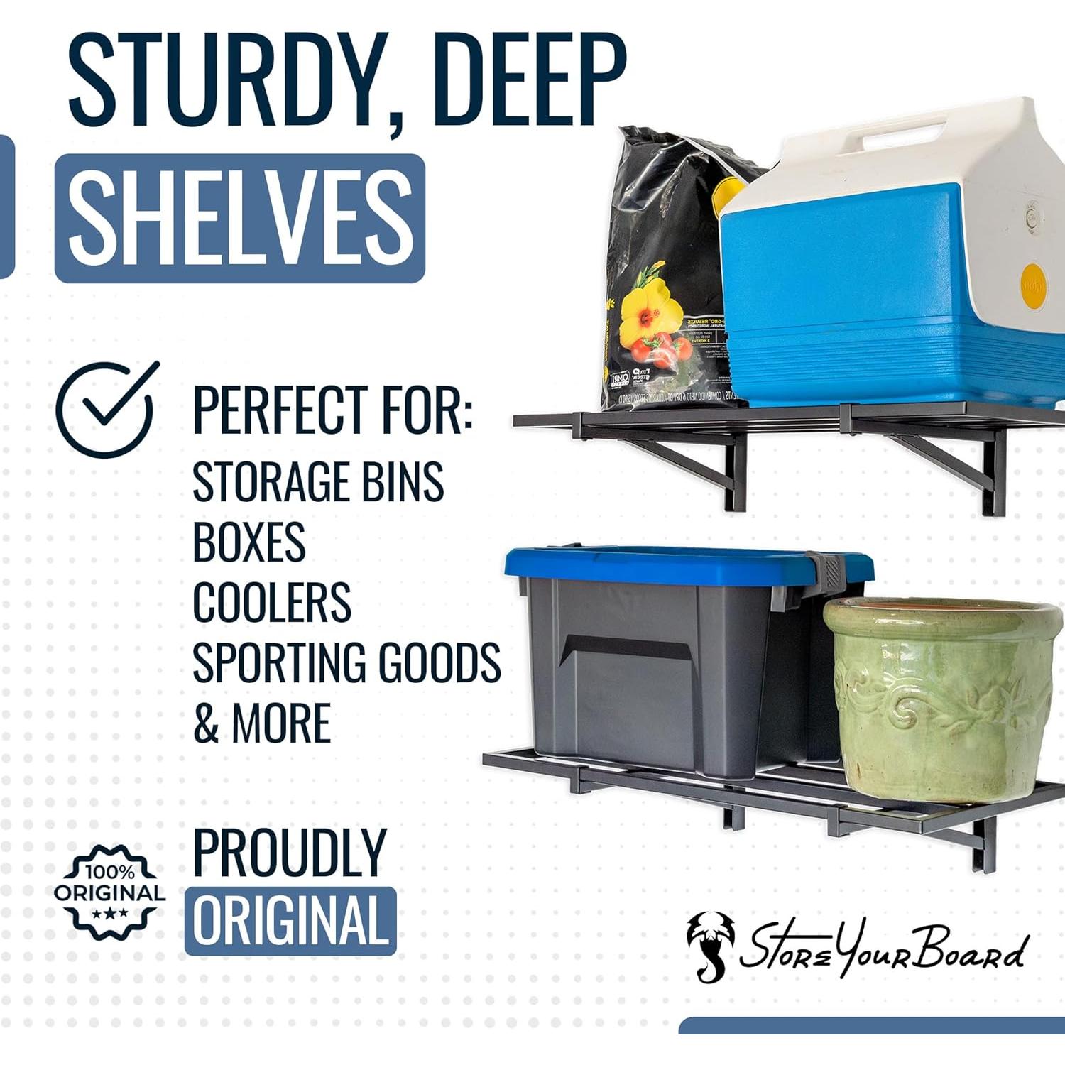 Estanterías de Pared StoreYourBoard 2-Pack 31.75x69.22cm Negra