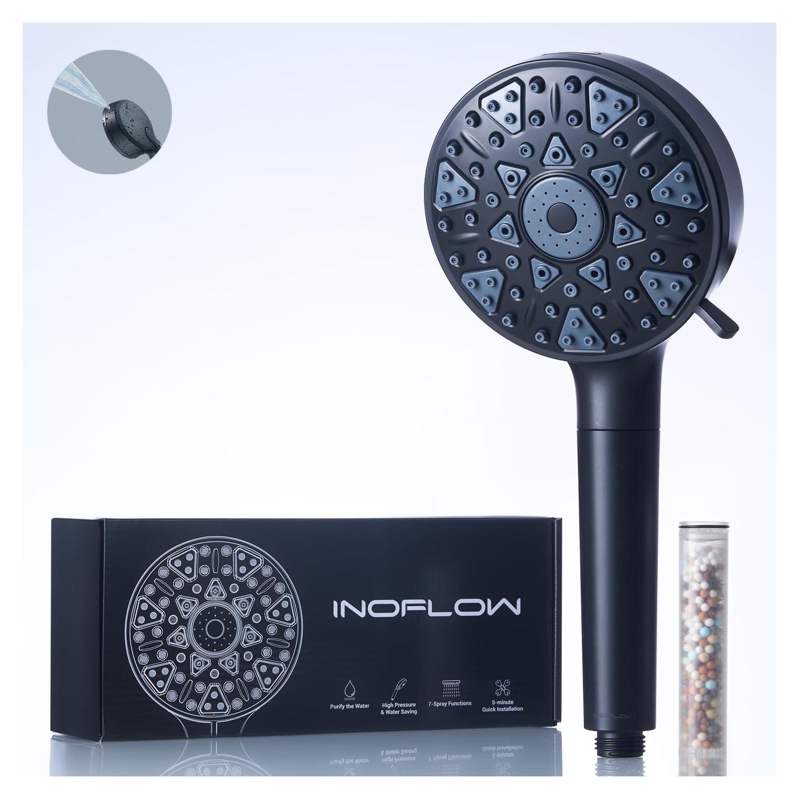 Cabezal de Ducha Filtrado InoFlow 5" Alta Presión 7 Modos