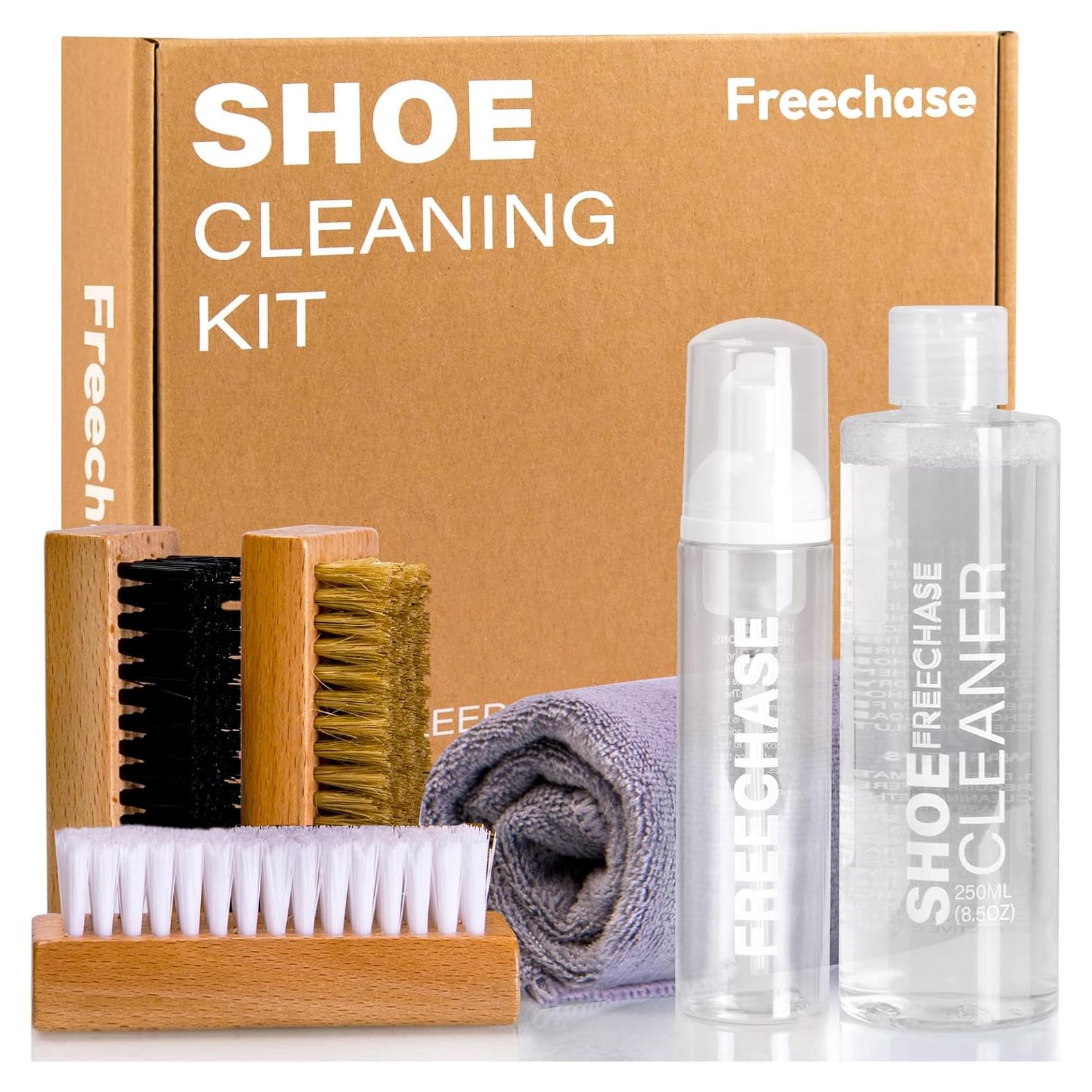 Kit de Limpieza de Zapatos Freechase 8.5 oz con Cepillos