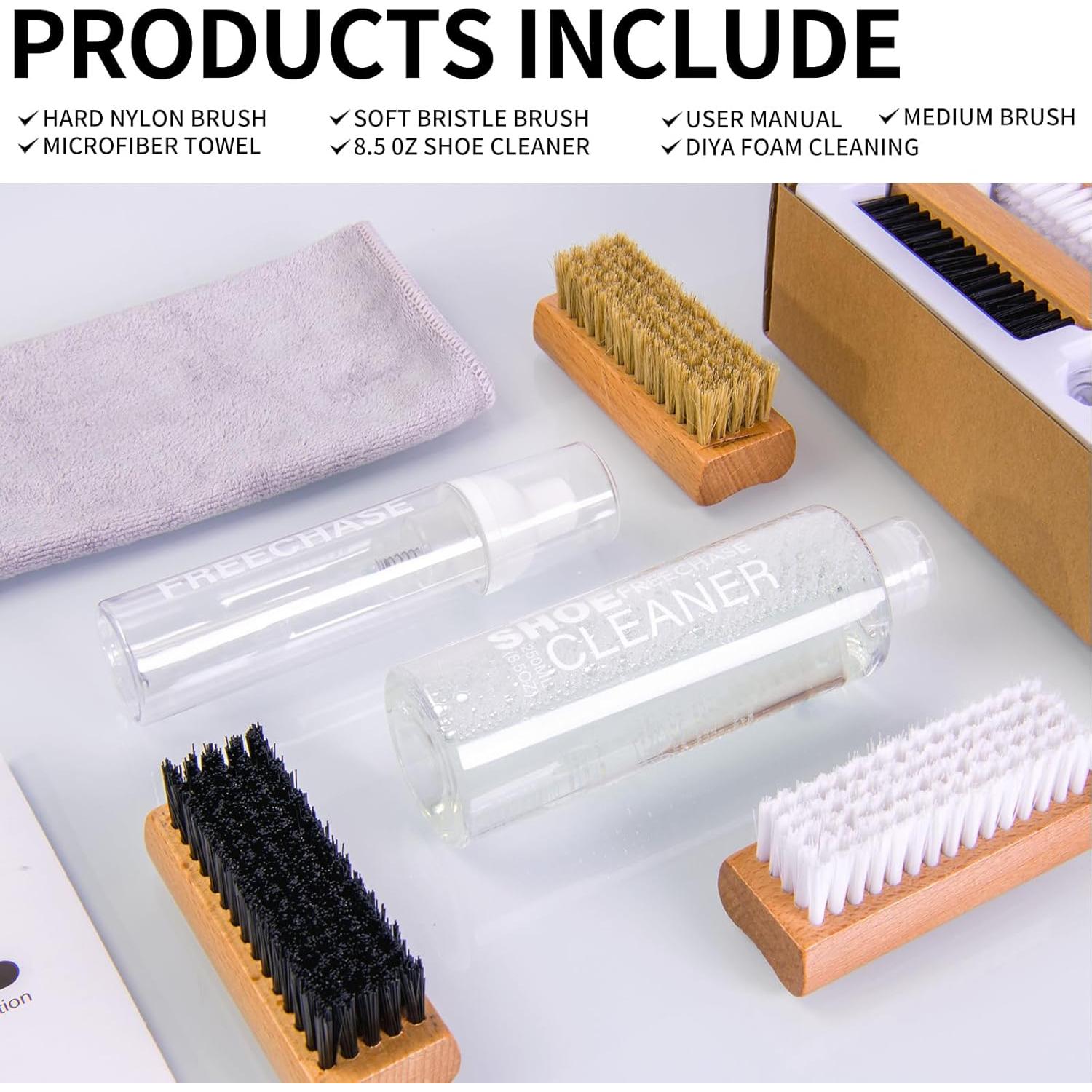 Kit de Limpieza de Zapatos Freechase 8.5 oz con Cepillos