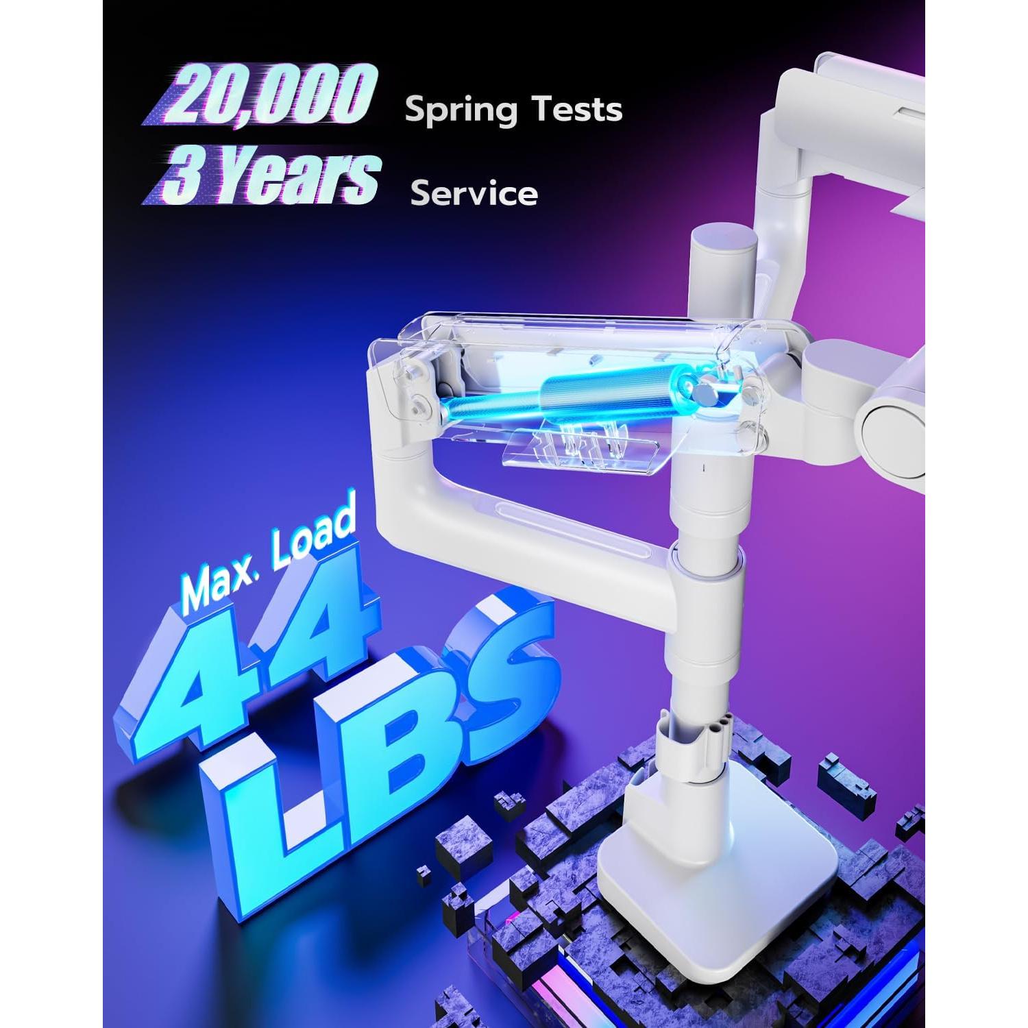 Soporte Doble para Monitores ARES WING hasta 49" (124.46 cm) Blanco