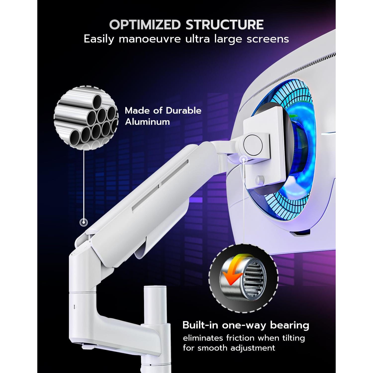 Soporte Doble para Monitores ARES WING hasta 49" (124.46 cm) Blanco
