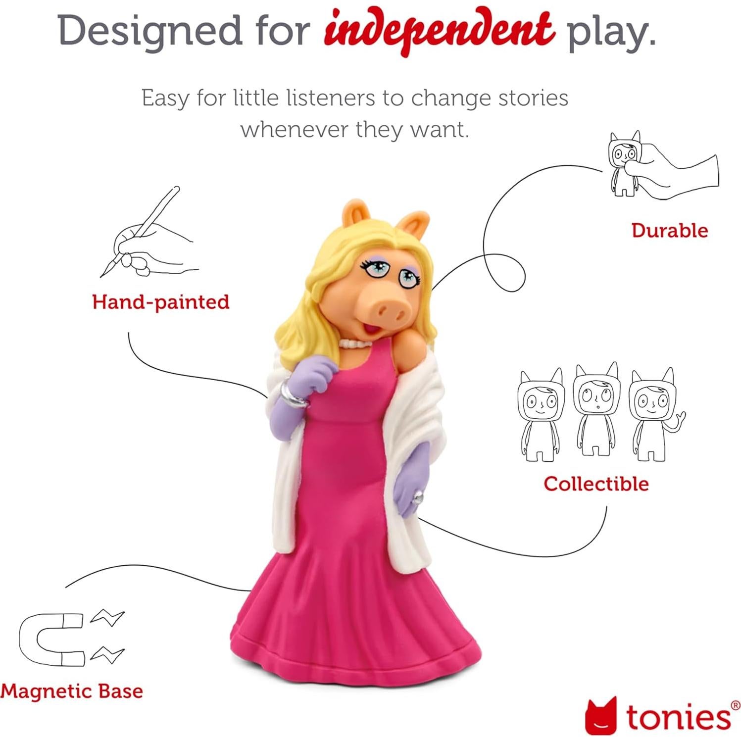 Figurita de audio Miss Piggy Tonies Muppets 30 min 5 canciones