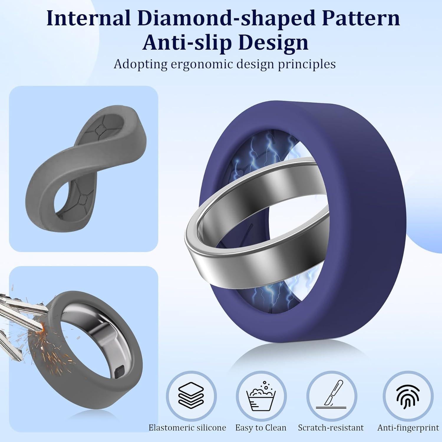 Cubierta de Silicona Antirayaduras YWXTW para Oura Ring 3/4 y Samsung
