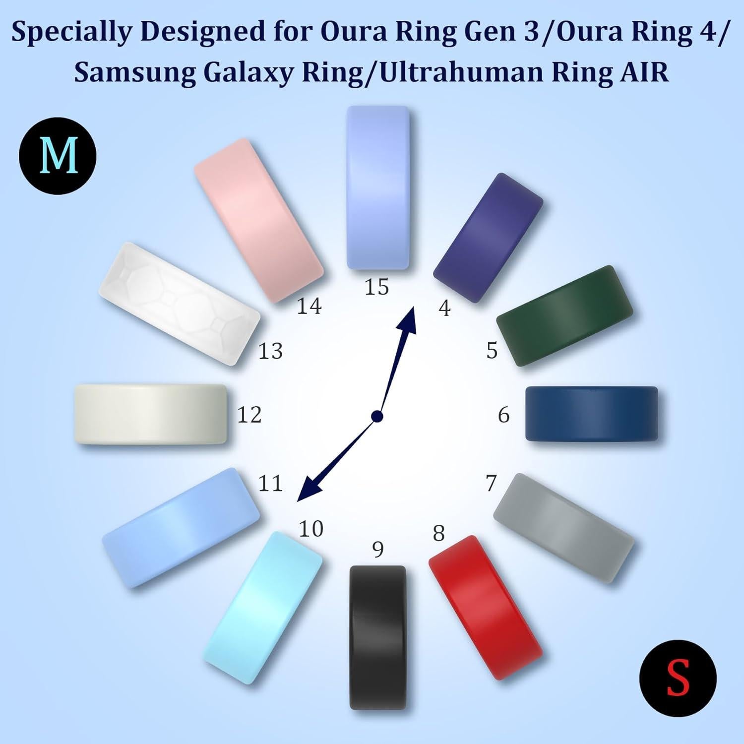 Cubierta de Silicona Antirayaduras YWXTW para Oura Ring 3/4 y Samsung