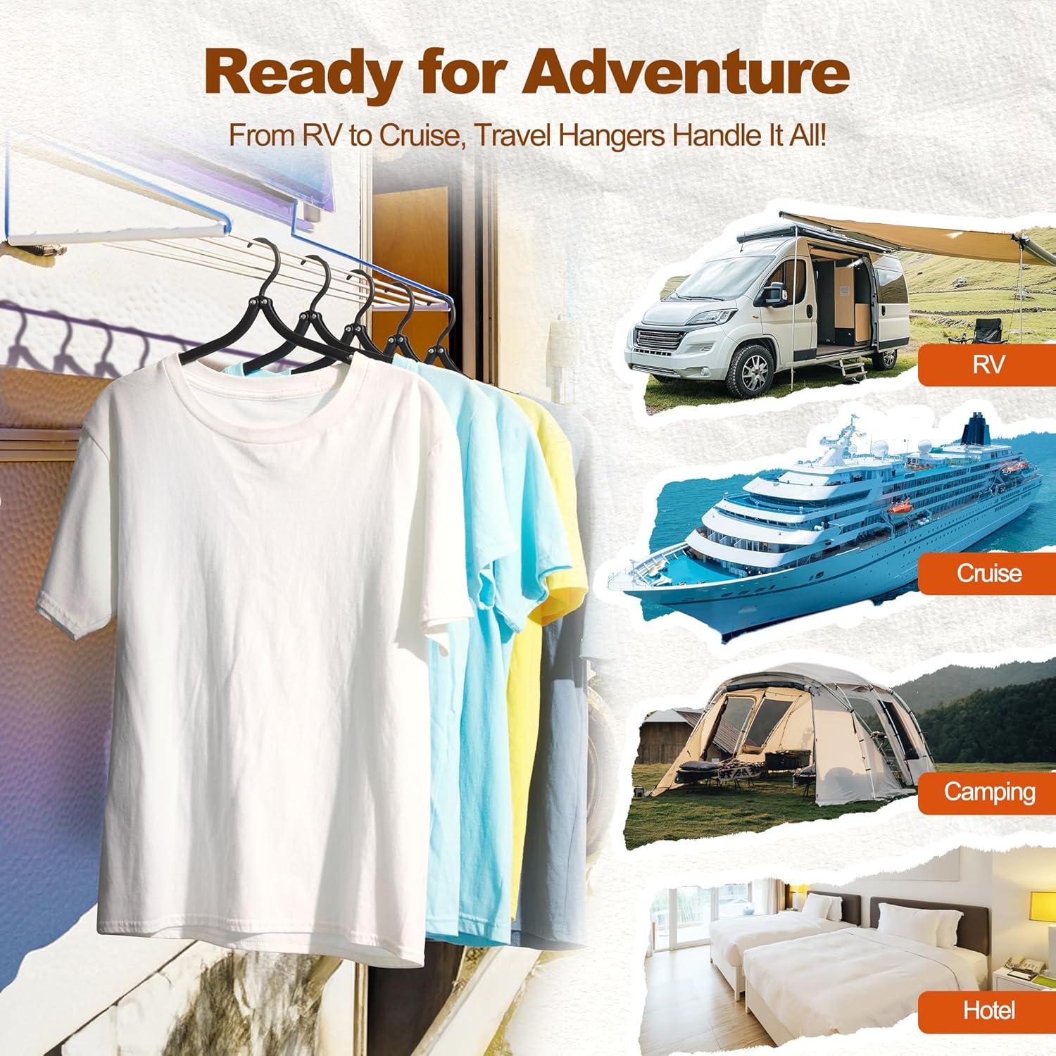 Perchas de Viaje Plegables HOUSE DAY - Paquete de 10 - Negro