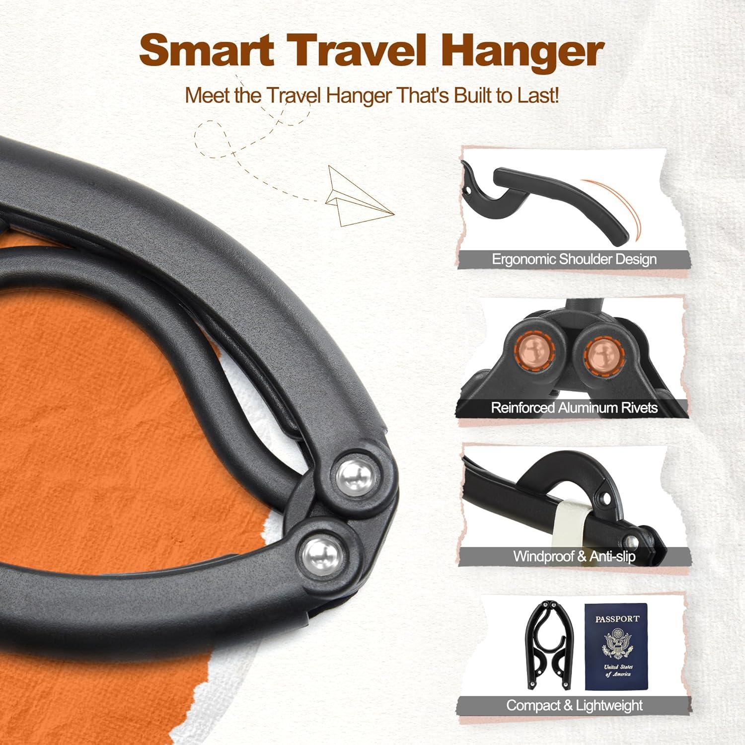 Perchas de Viaje Plegables HOUSE DAY - Paquete de 10 - Negro