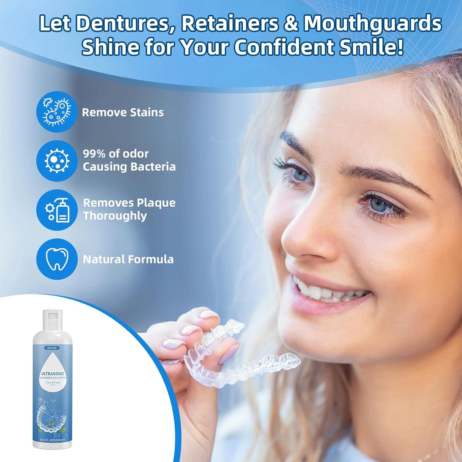 Limpiador Ultrasonico Bcom 240 ml para Retenedores y Joyería