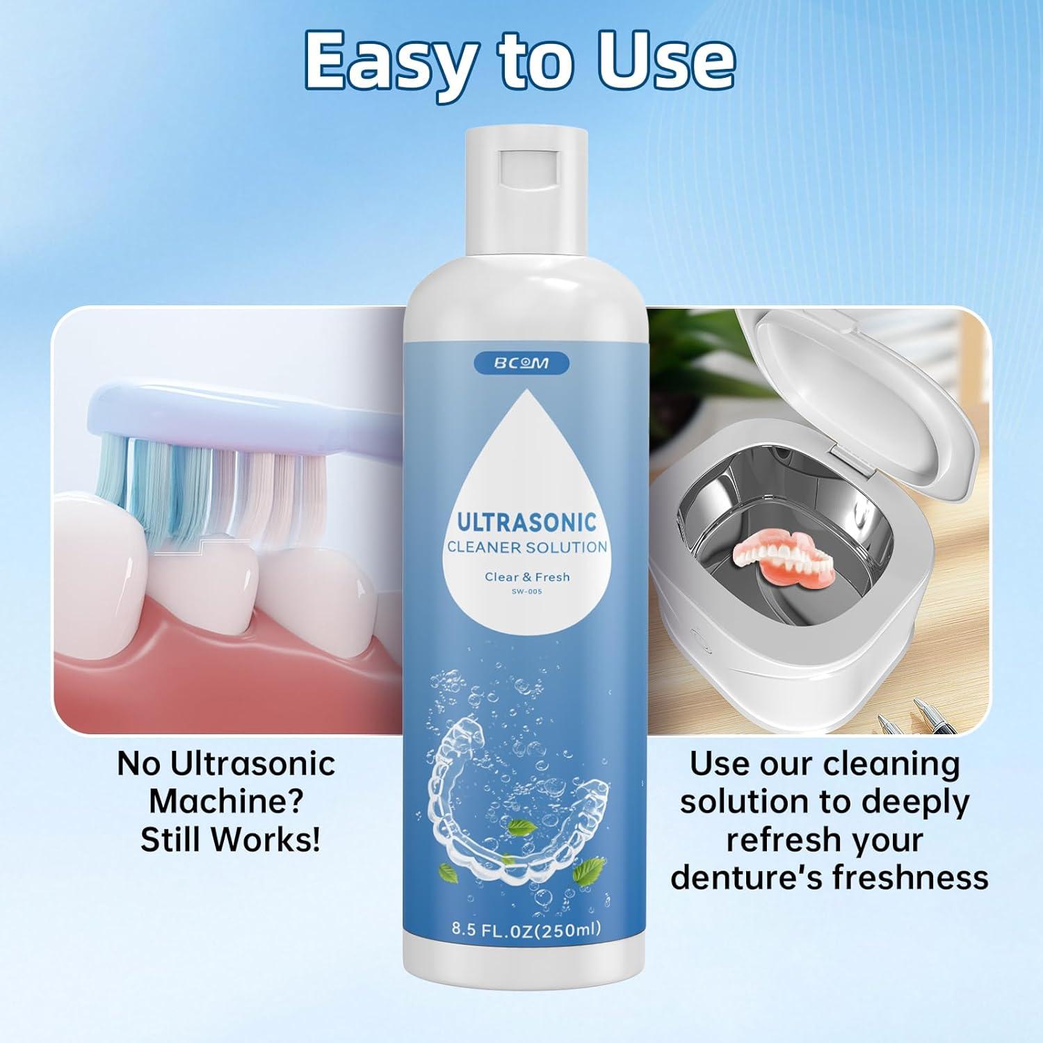 Limpiador Ultrasonico Bcom 240 ml para Retenedores y Joyería