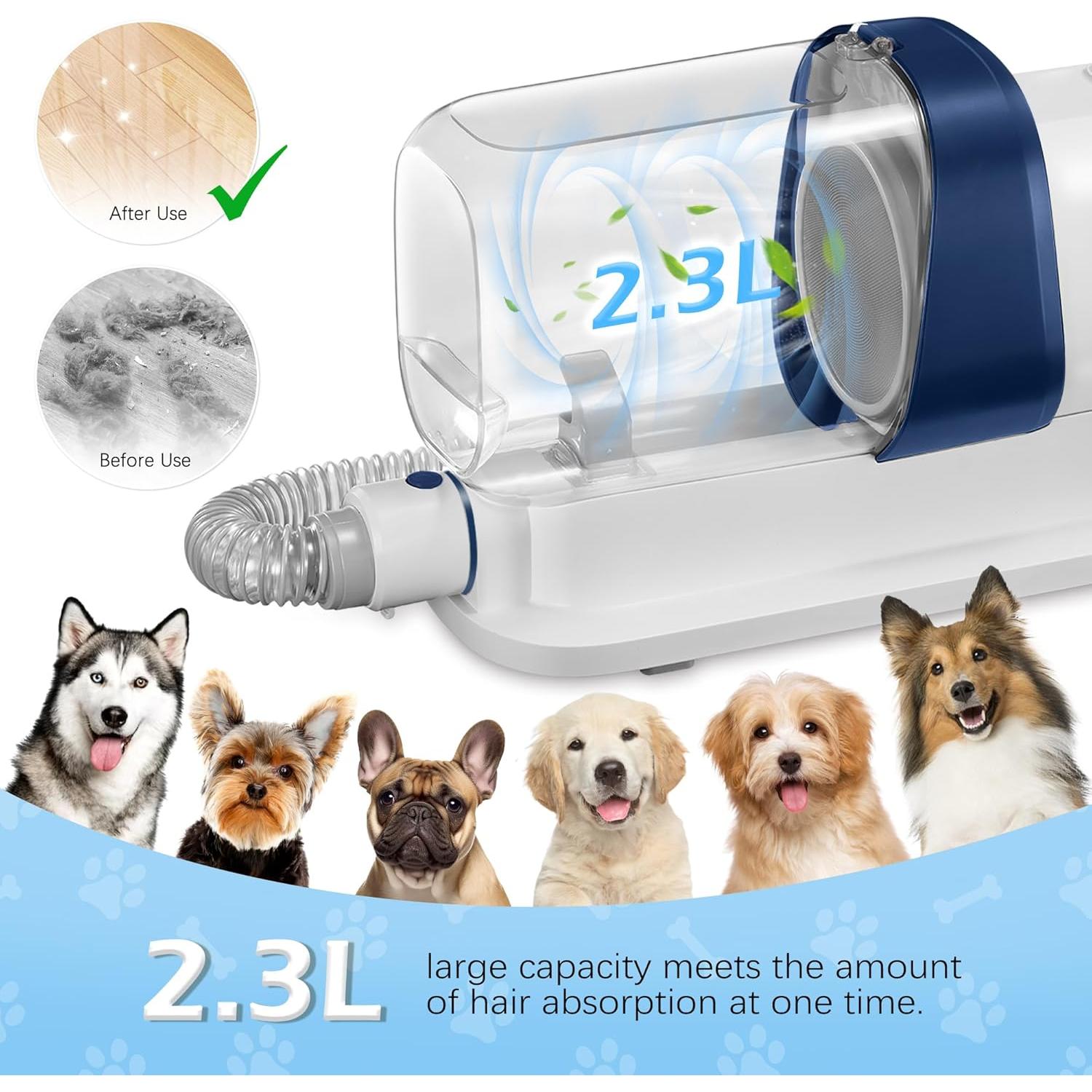 Aspiradora para Mascotas MeaASM 2.3L 99% Succión Bajo Ruido