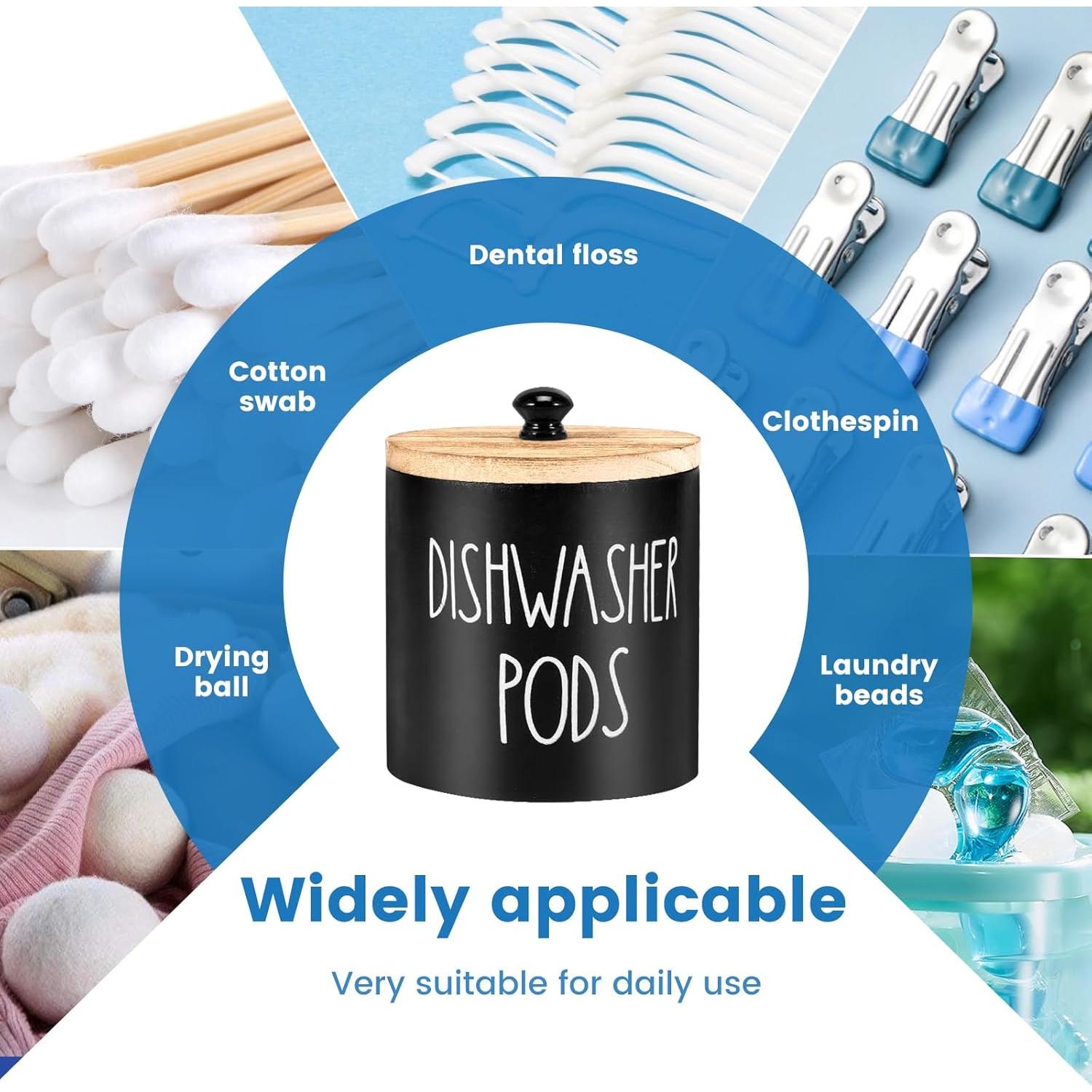 Contenedor Redondo de Madera SOEWWEKLAX para Cápsulas de Lavavajillas