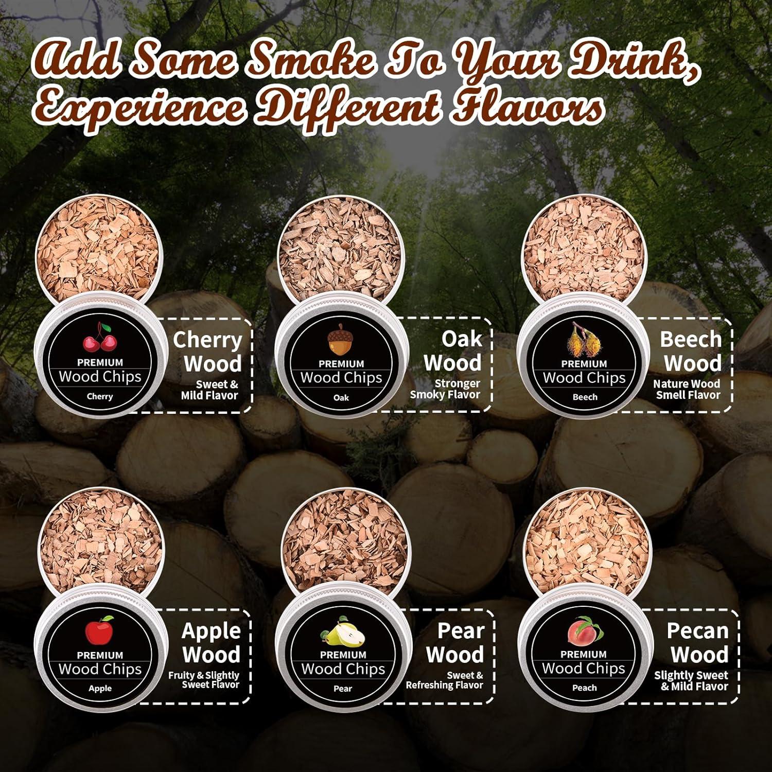 Kit de Ahumador de Cócteles AFN - 6 Sabores de Astillas