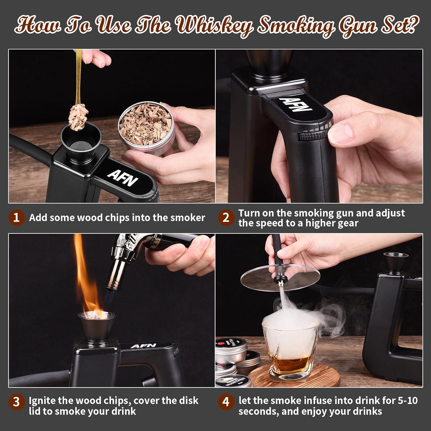 Kit de Ahumador de Cócteles AFN - 6 Sabores de Astillas