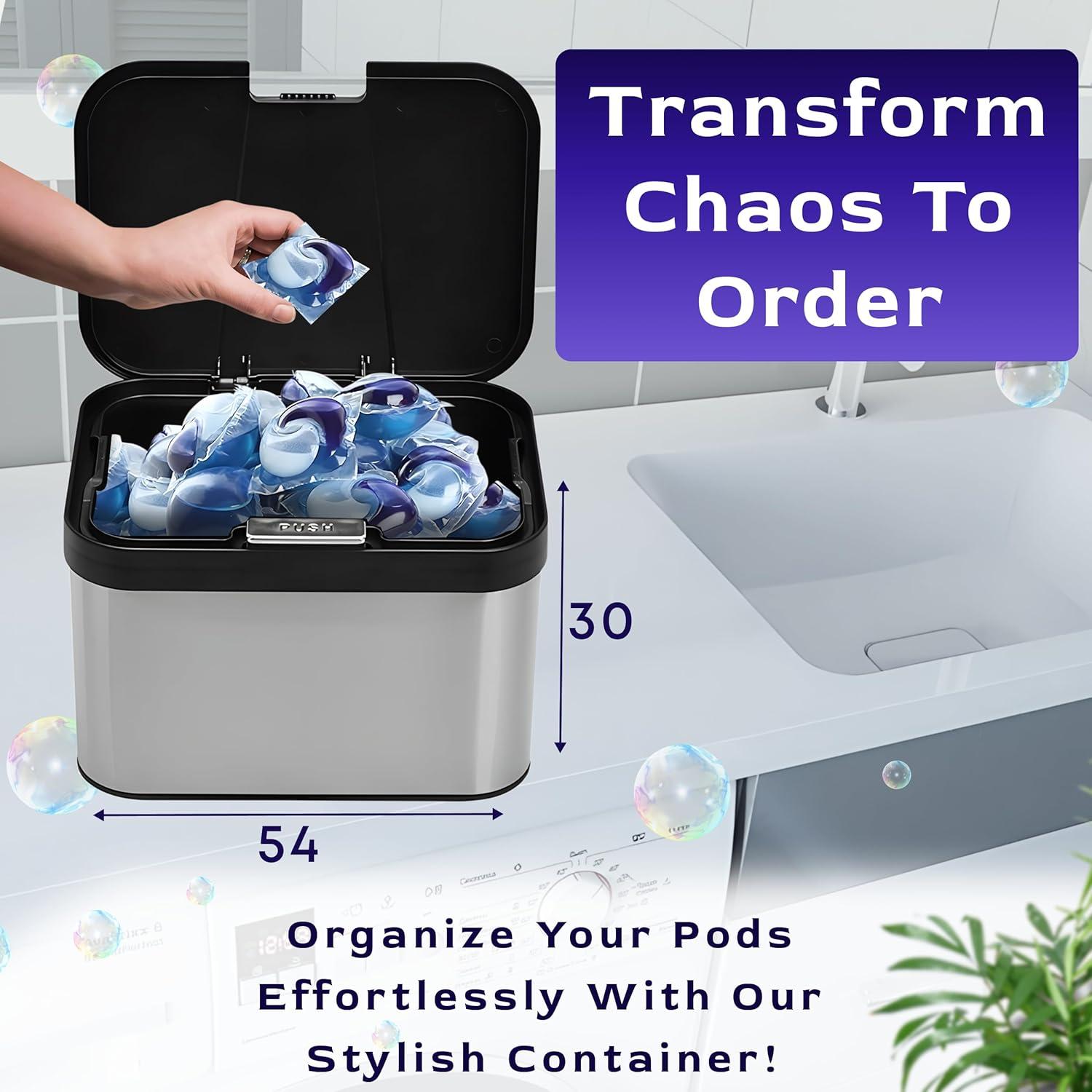 Contenedor de Cápsulas de Lavandería Skywin Acero Inoxidable 24.9x18.5x16cm