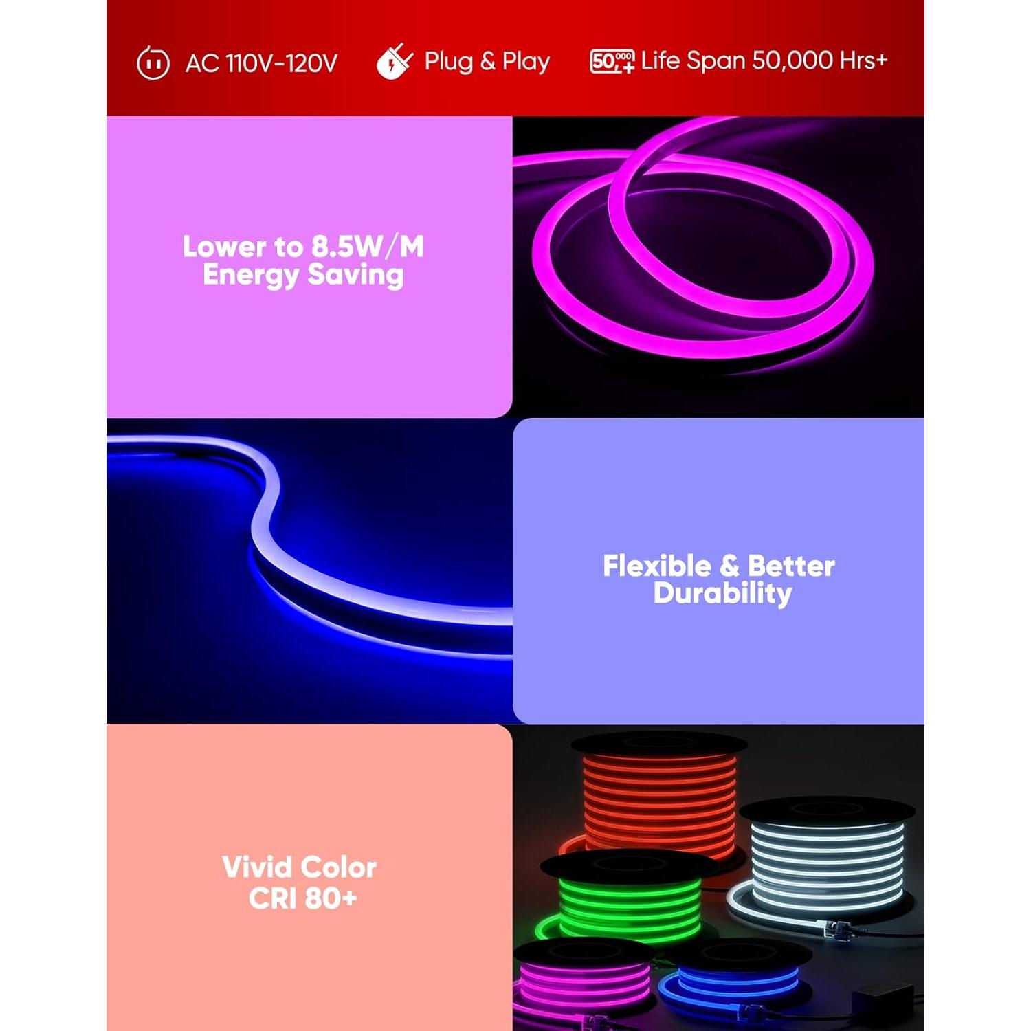 Tira de Luz LED RGB Neon 5M Shine Decor con Control Remoto