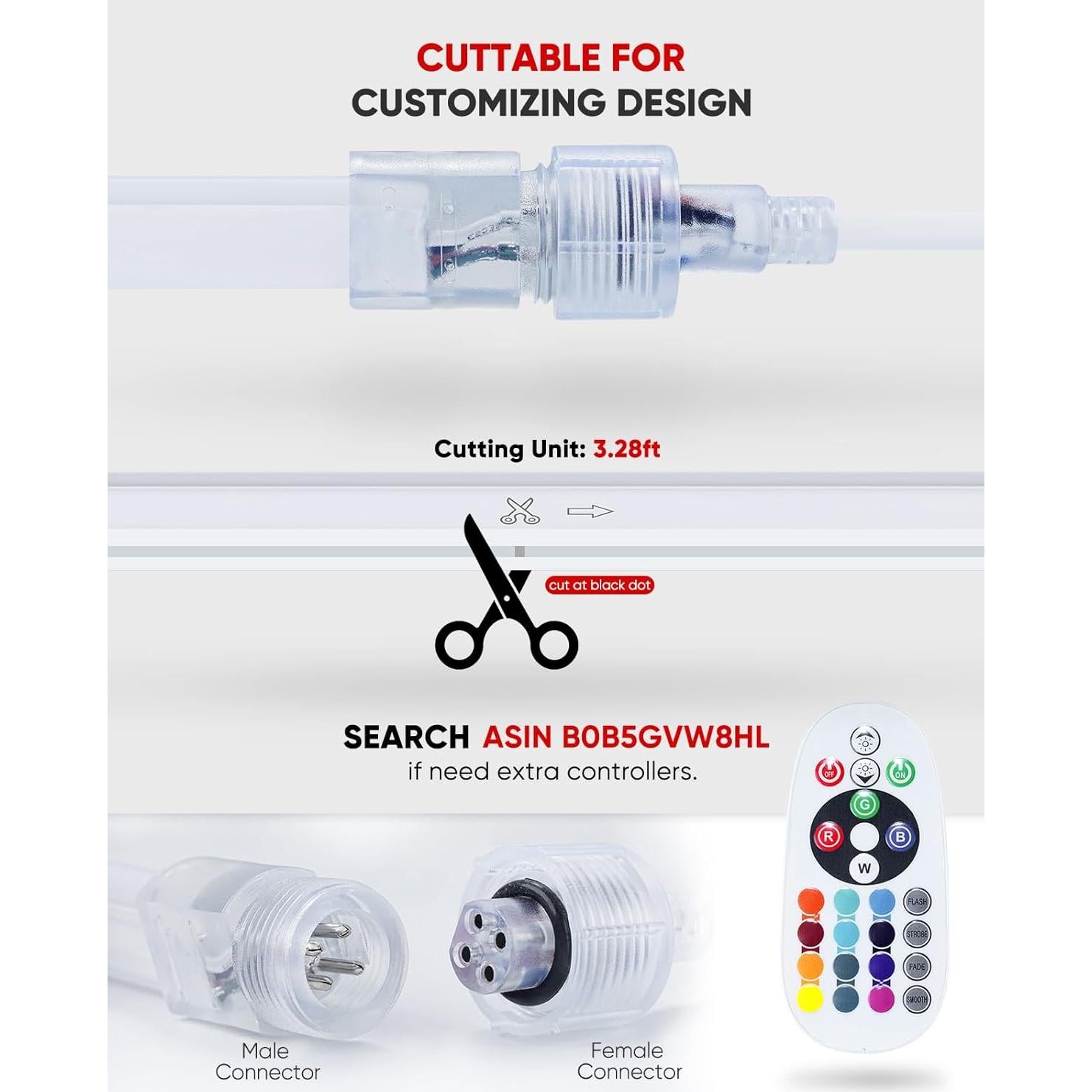 Tira de Luz LED RGB Neon 5M Shine Decor con Control Remoto