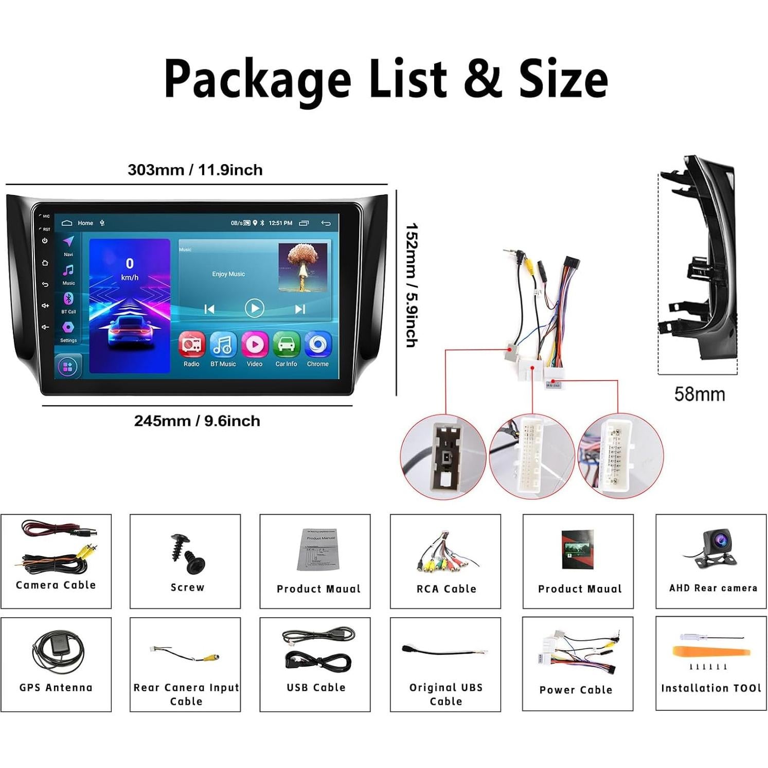 Estéreo de Coche Android 10.1" UNITOPSCI para Nissan Sentra 2013-2017