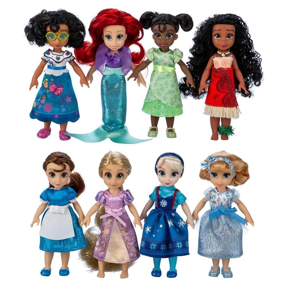 Juego de Muñecas Mini Princesas Disney - 8 Figuras Poseables