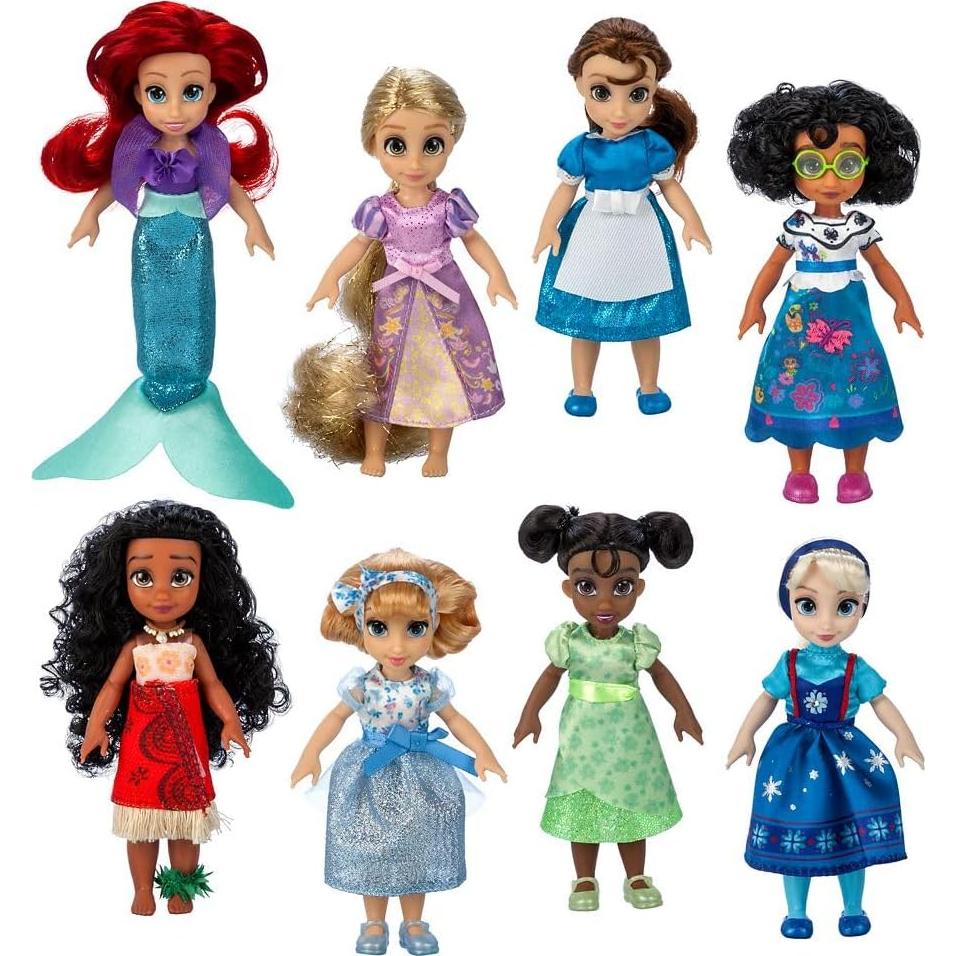 Juego de Muñecas Mini Princesas Disney - 8 Figuras Poseables