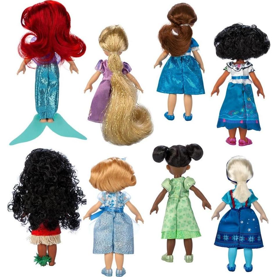 Juego de Muñecas Mini Princesas Disney - 8 Figuras Poseables