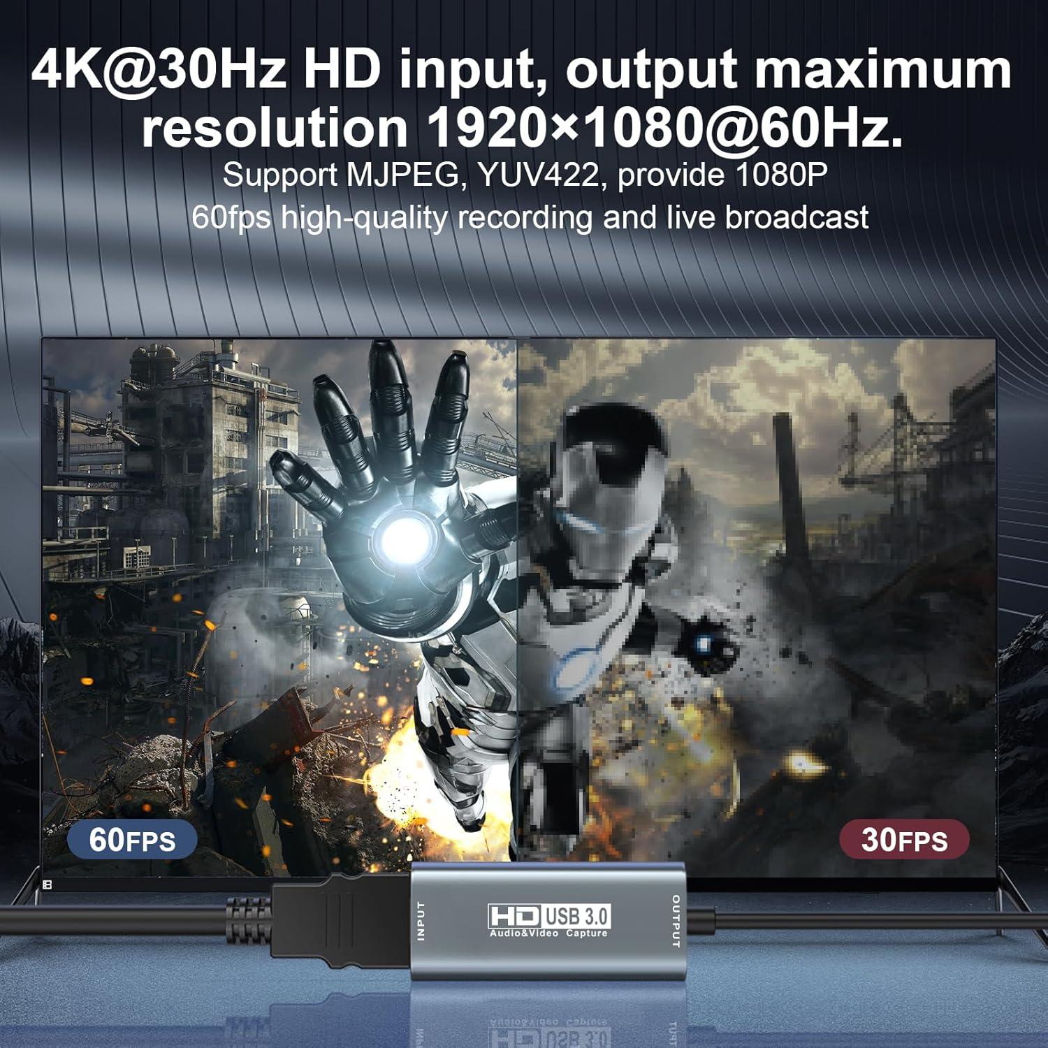 Tarjeta de Captura HDMI a USB 3.0 XIIXMASK 1080P 60Hz