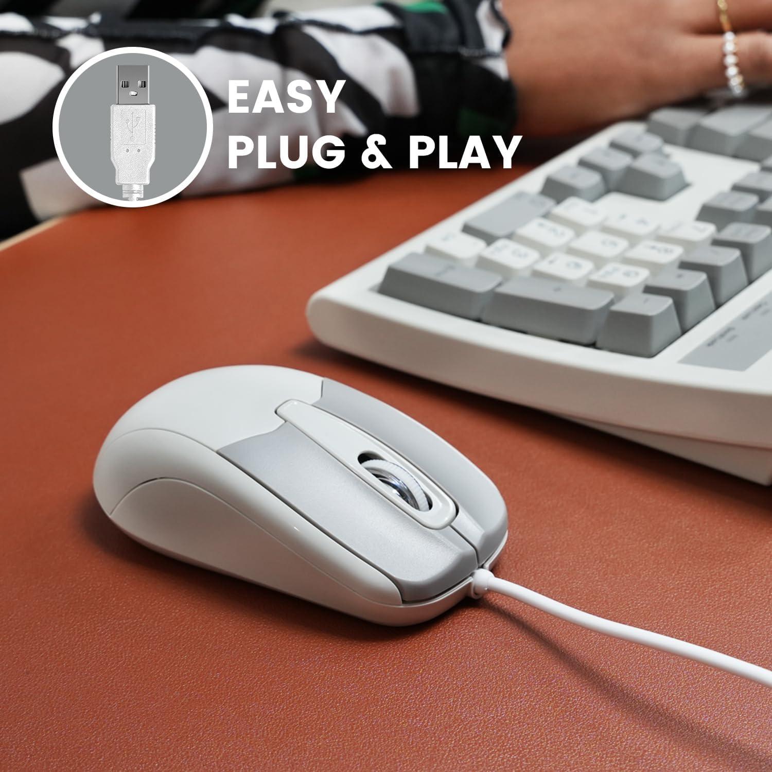 Ratón USB Perixx PERIMICE-209M Óptico 1000 DPI Beige 1.8m