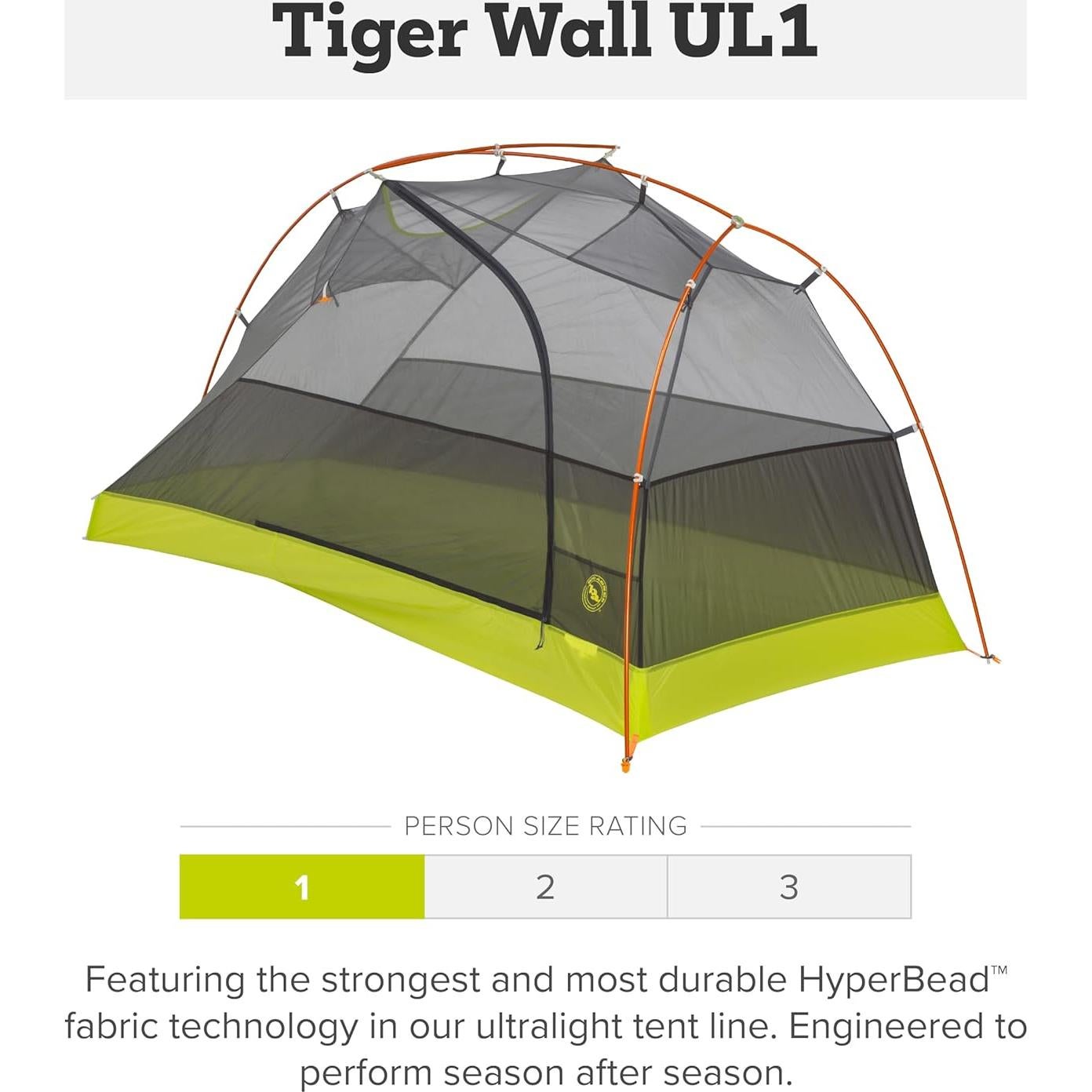 Tienda de Camping Ultraligera Big Agnes Tiger Wall UL 1 Persona